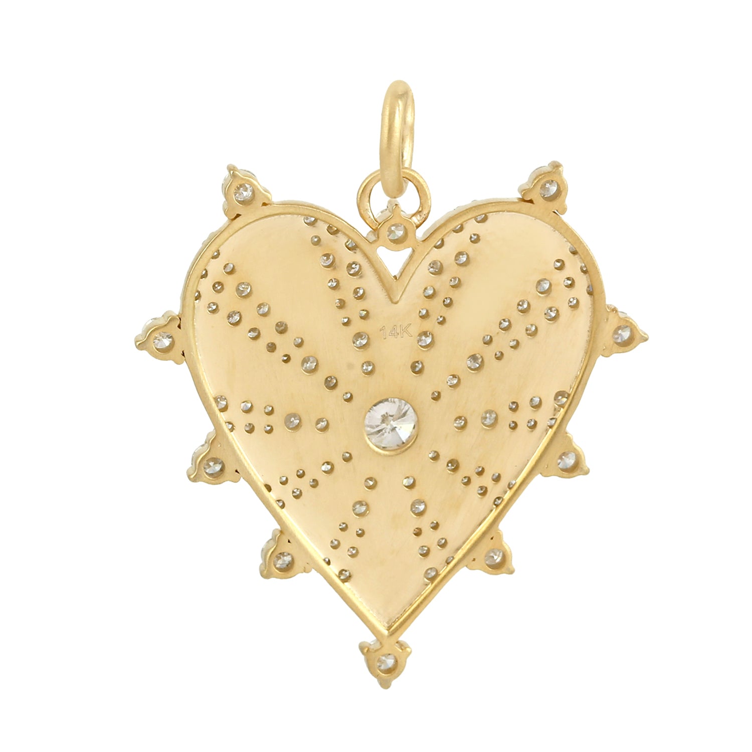 14K Yellow Gold Micro Pave Diamond Heart Pendant Necklace - Valentine's Day Gift for Her, Anniversary Present, Romantic Jewelry for Girlfriend/Wife - Perfect for Date Nights, Proposals & Special Occasions