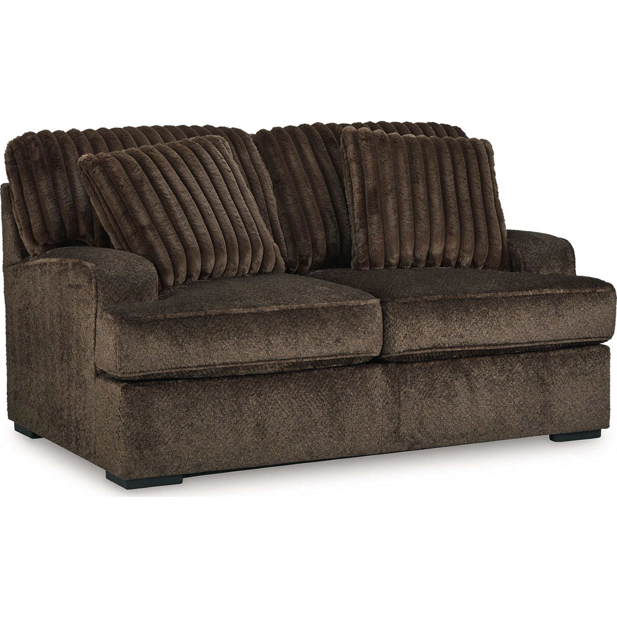 Aylesworth Loveseat in Chocolate Brown - Comfortable Small Couch for Living Room, Apartment, and Office Spaces