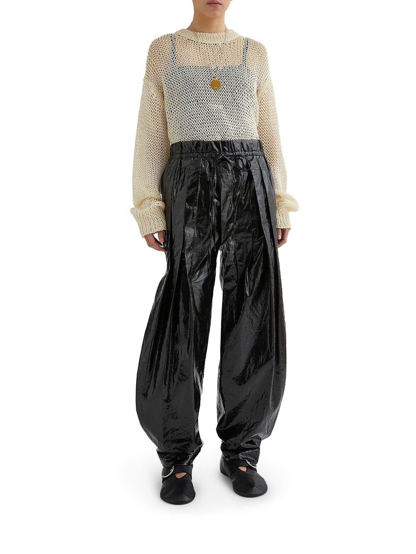 Openwork Silk Crewneck Sweater for Women - Lightweight & Breathable Knit Pullover for Casual Wear, Office, and Layering