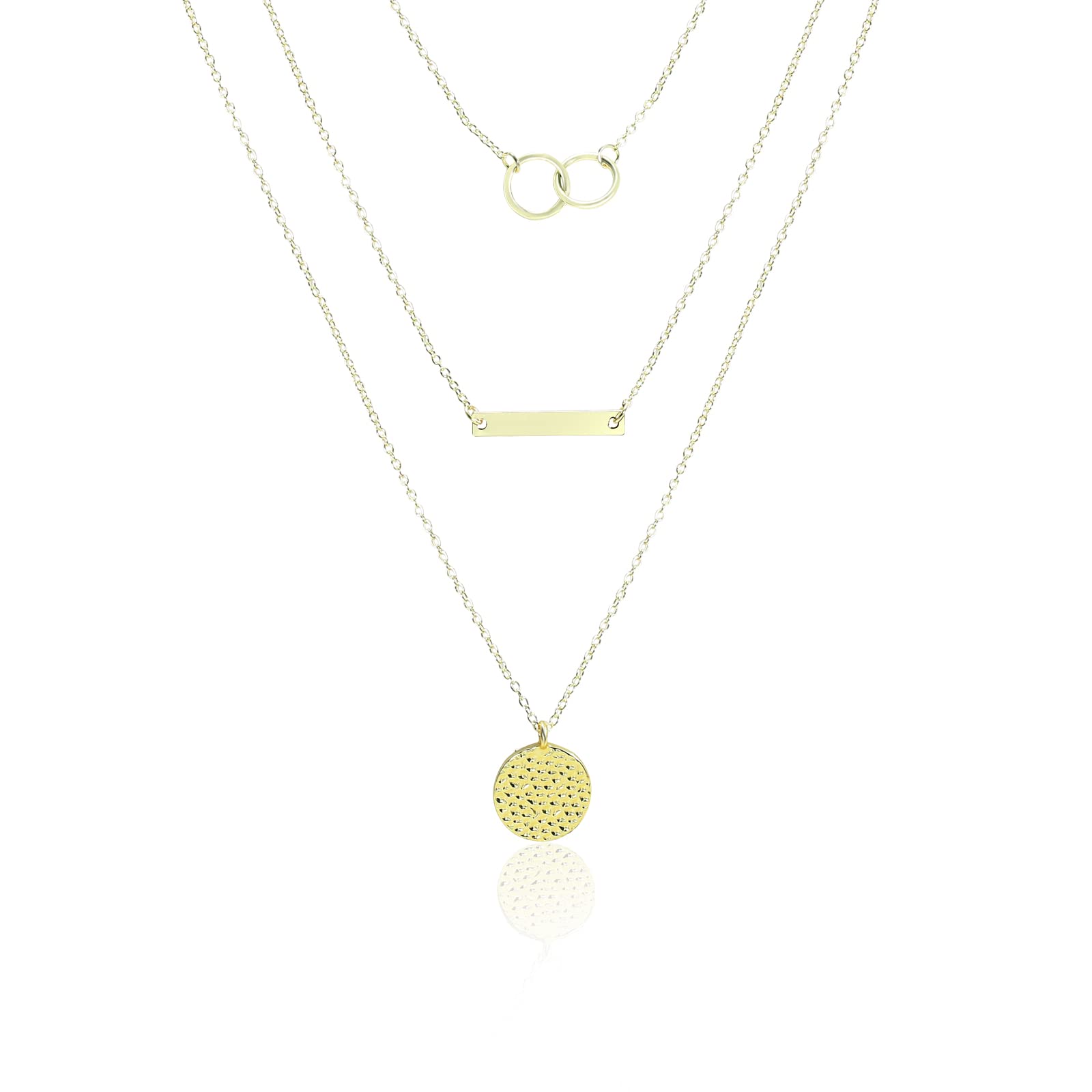 14K Gold Plated Layered Pendant Necklace for Women - Adjustable Choker, Dainty Multilayer Chain - Perfect for Everyday Wear, Parties & Gifts