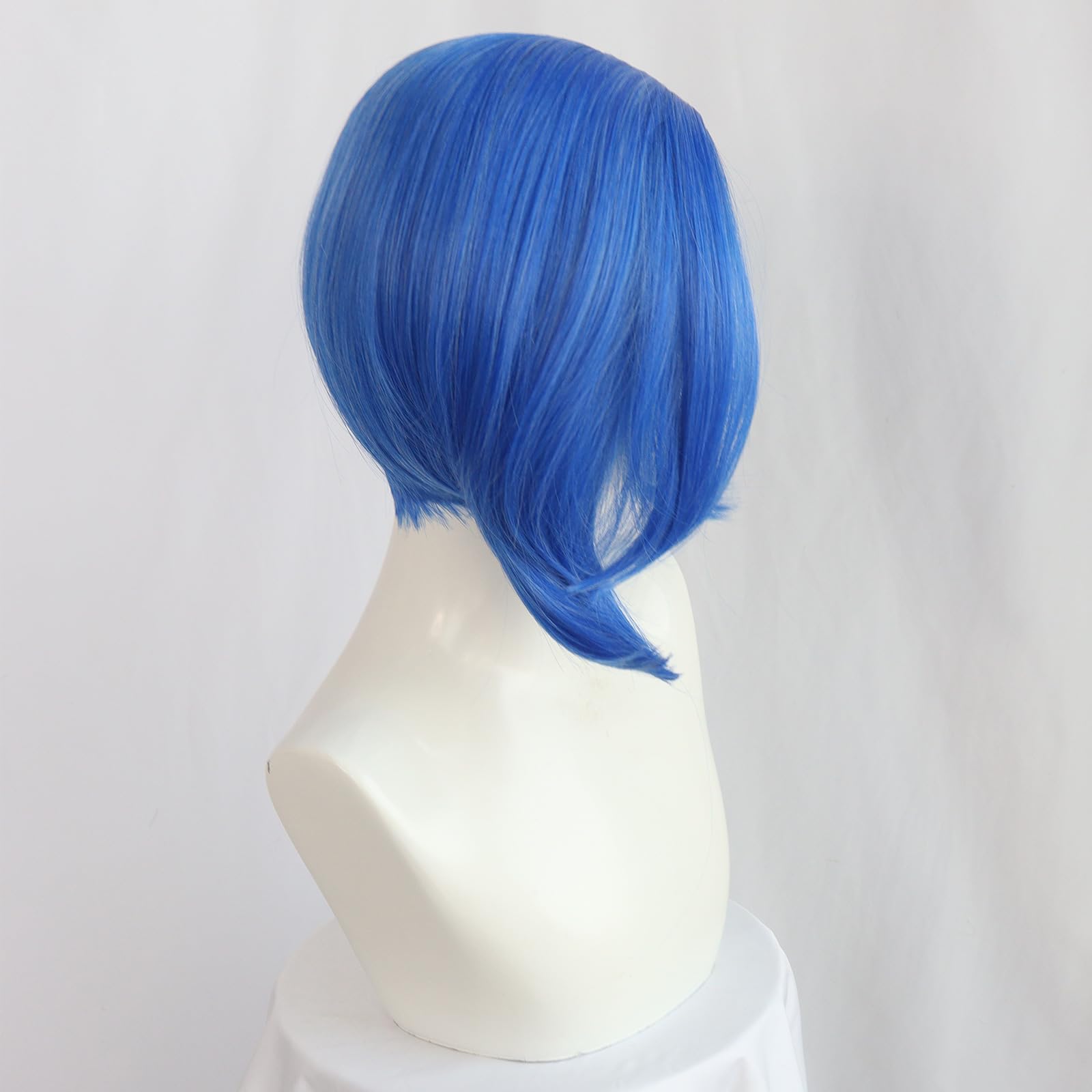 Blue Anime Bob Wig with Black Glasses for Women & Girls - Heat Resistant Synthetic Cosplay Wig for Halloween, Costume Parties & Anime Conventions