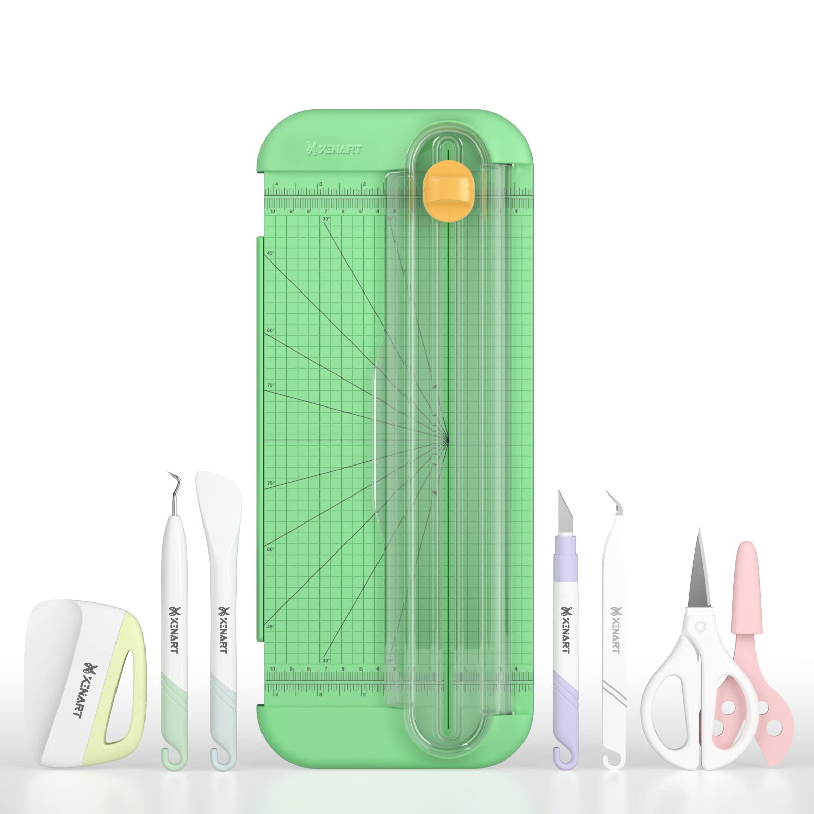 Xinart A4 Paper Trimmer & Craft Tool Kit - Precision Knife, Weeder, Scraper, Spatula, Tweezers & Scissors for Vinyl Cutting, Scrapbooking, Card Making, Photo Albums & Label Projects - Essential DIY Craft Supplies for Paper, Coupons & Cardstock