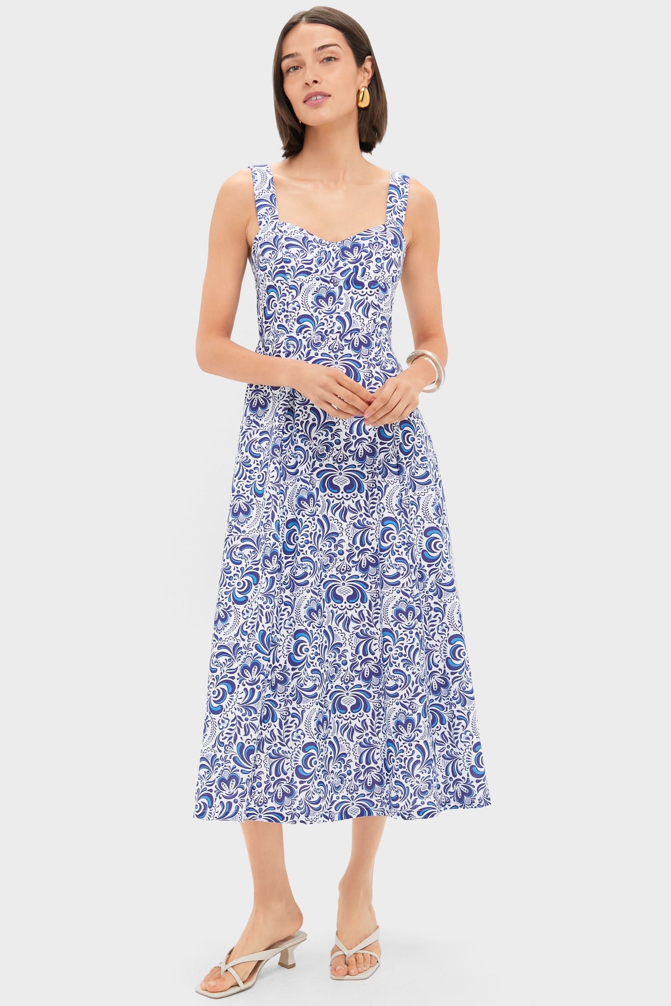 Blue Linen Floral