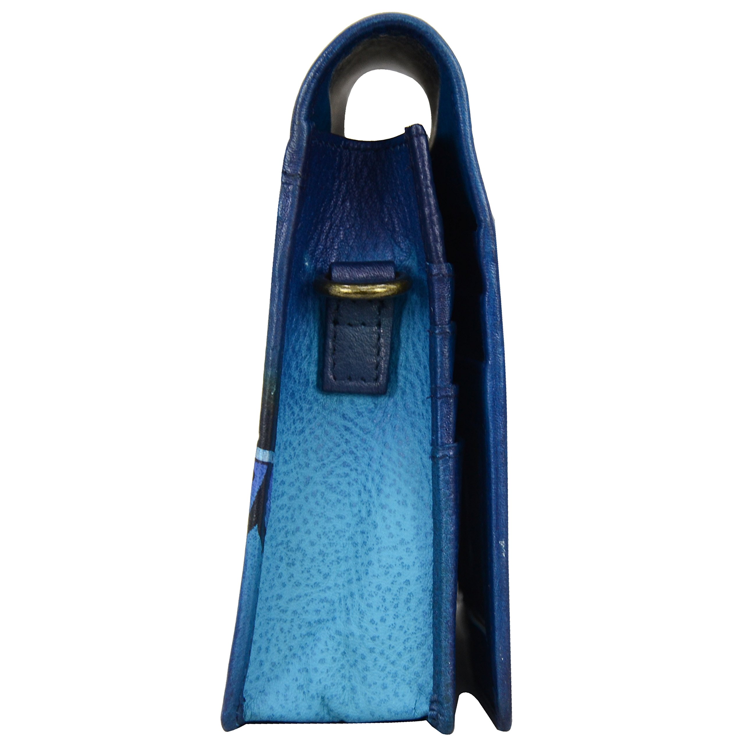 Anuschka Handpainted Leather Two-Fold Wallet for Women - Anna Collection | Stylish Crossbody Wallet with Adjustable String Strap for Travel, Shopping & Everyday Use