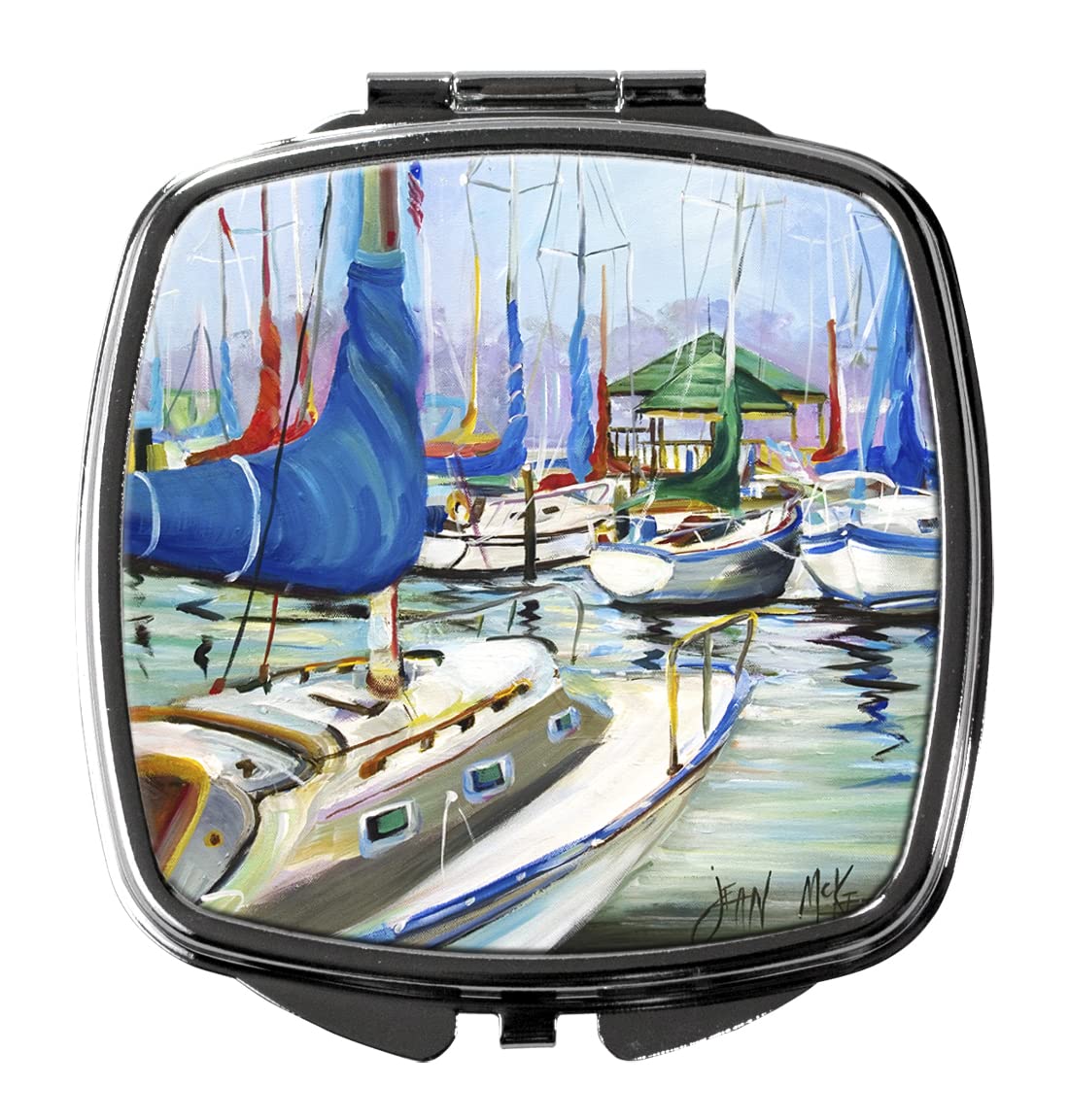 Daybreak Sailboats Compact Mirror - Decorative Travel Makeup Mirror for Women & Girls | Folding Handheld Pocket Mirror | Perfect Gift for Travel, Home Vanity & Purse | Caroline's Treasures JMK1241SCM