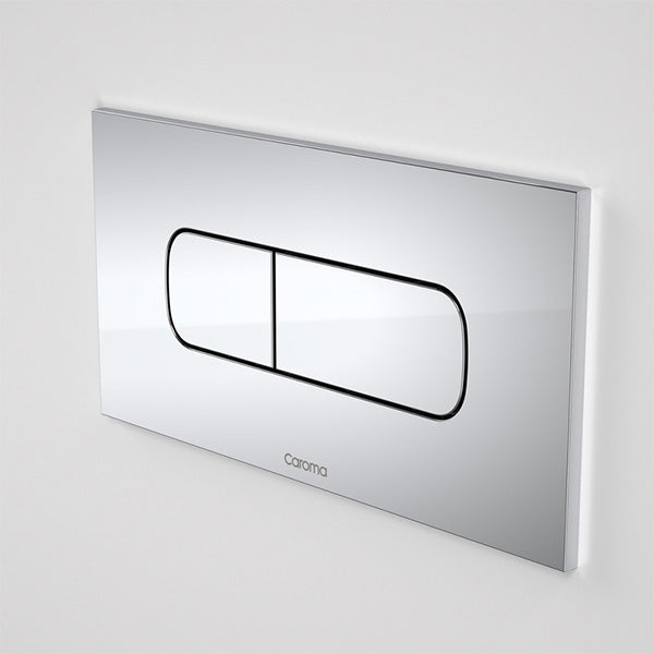 Caroma Invisi Series II Metal Oval Dual Flush Plate & Buttons - Premium Bathroom Upgrade for Modern Homes | Water-Saving Toilet Flush System for Residential & Commercial Use