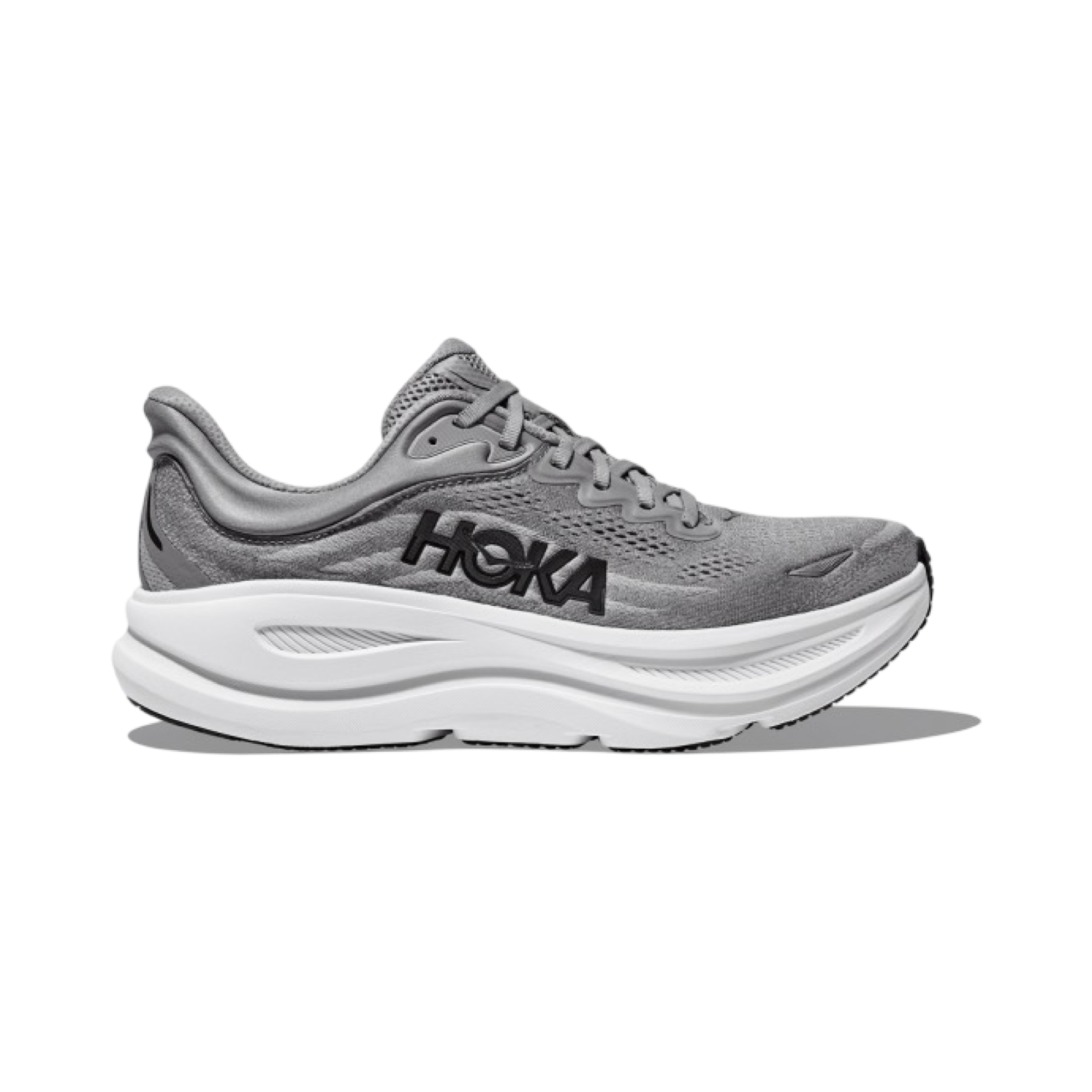 Hoka Bondi 9 Men's Running Shoes 2E Wide Width - Galactic Grey/Stellar Grey - Cushioned Road Running & Walking Shoes for Men with Arch Support