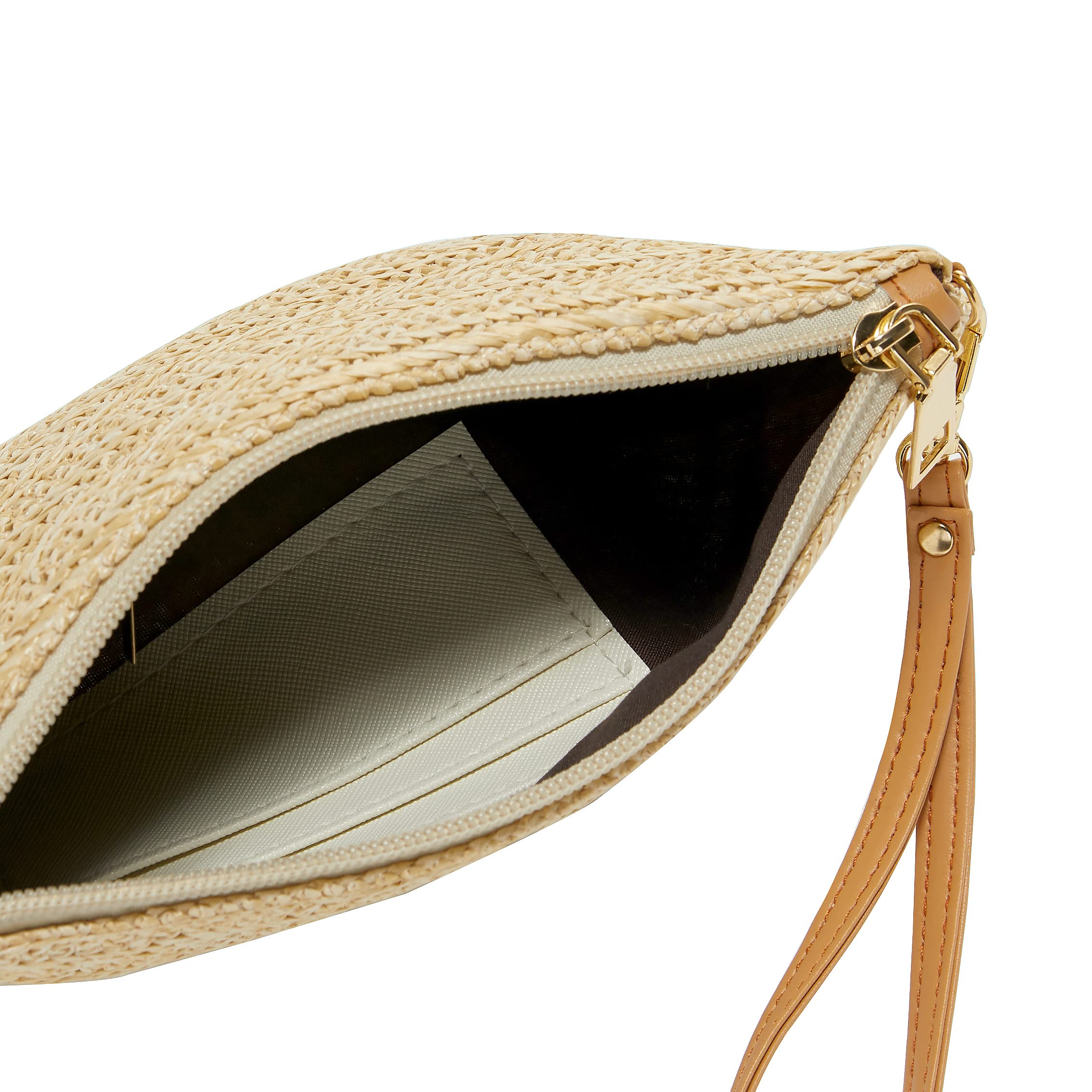 Women's Crossbody Straw Beach Bag - Summer Purse for Outings & Travel