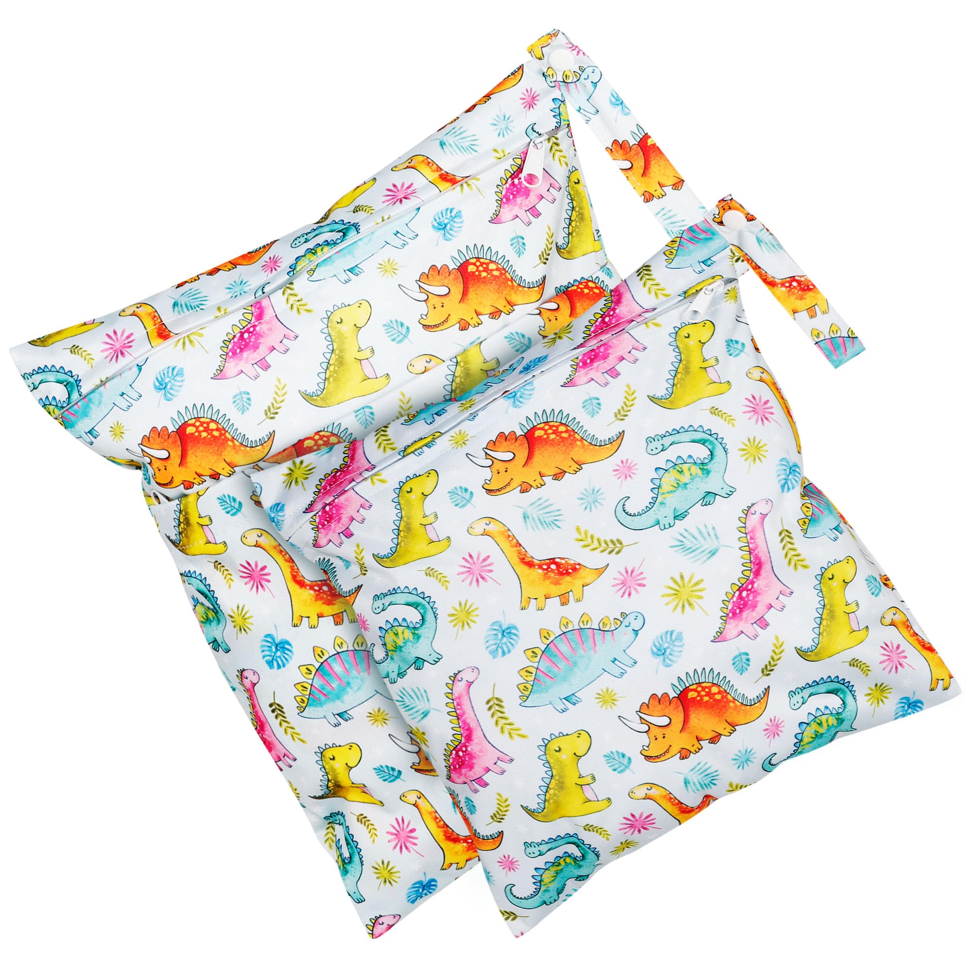 Rinfency 2PCS Waterproof Wet Dry Bags for Baby - Mini Travel Organizer for Swim Diapers, Doll Clothes & Essentials (Hand Painted) - Perfect for Pool, Beach & Daycare Use
