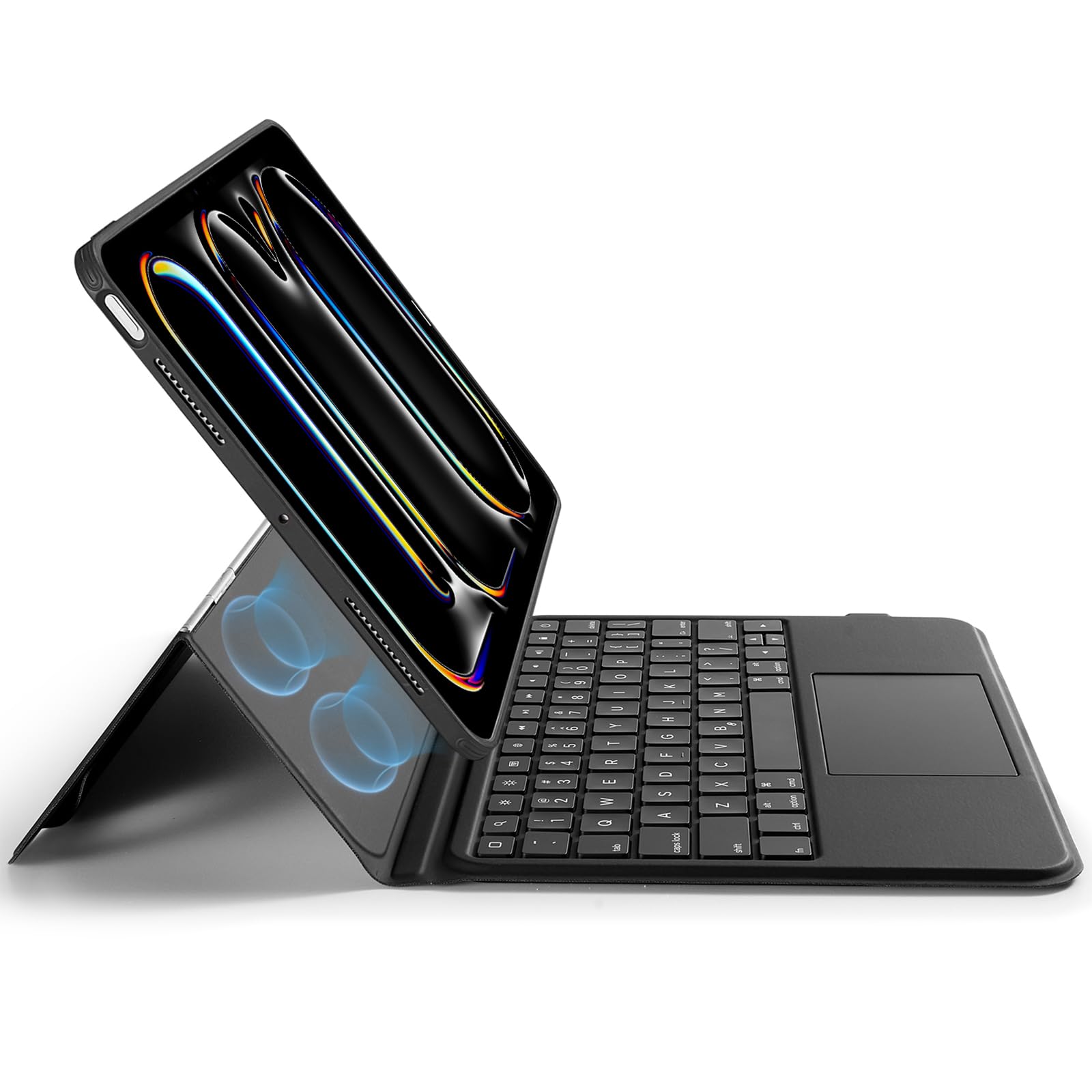 ESR Ascend iPad Pro 11 Inch Case with Magnetic Detachable Keyboard (2024 M4 Model) - Multi-Touch Trackpad, Adjustable Stand, Backlit Keys & Apple Pencil Holder | Perfect for Work, Study & Travel - Black