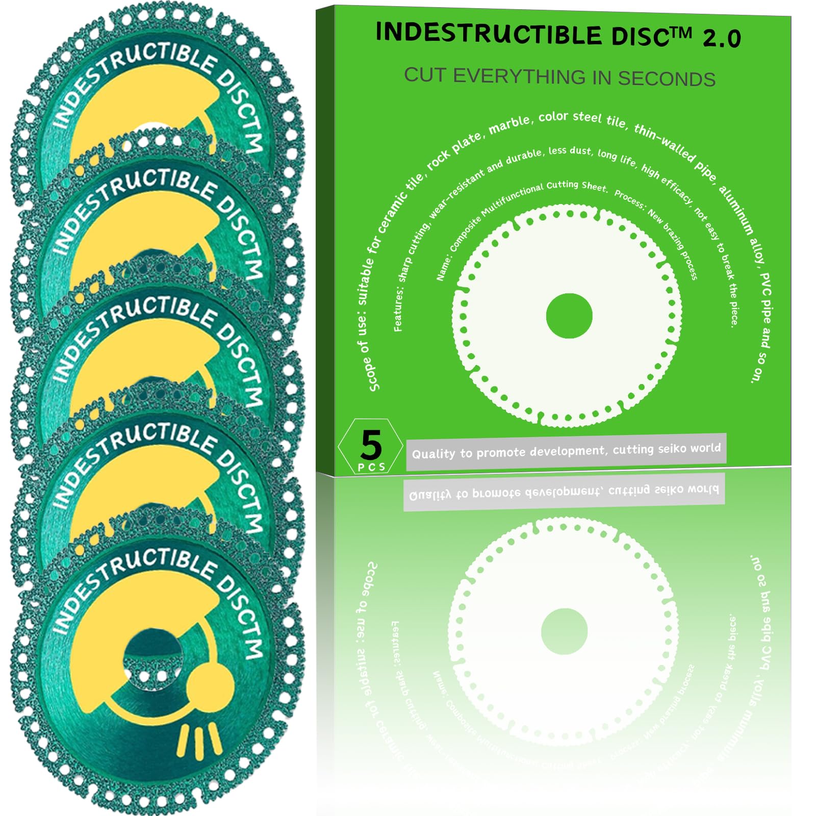 4 Inch Angle Grinder Cutting Discs - 5 Pack Multi-Purpose Composite Slicing Wheels with Removable Snap Ring for Metal, Wood, Tile & Concrete - Perfect for DIY Projects, Construction & Home Renovation