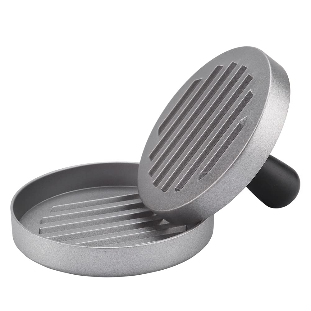 Raguso Metal Patty Maker with Detachable Round Mold & Silicone Paper - Perfect for Grilling Hamburgers, Making Burger Patties & Cooking Gadgets | Ideal for BBQ, Home Kitchen & Restaurant Use