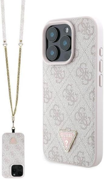 Guess Leather iPhone 16 Pro Max Case with Metal Logo & Strass - 6.9