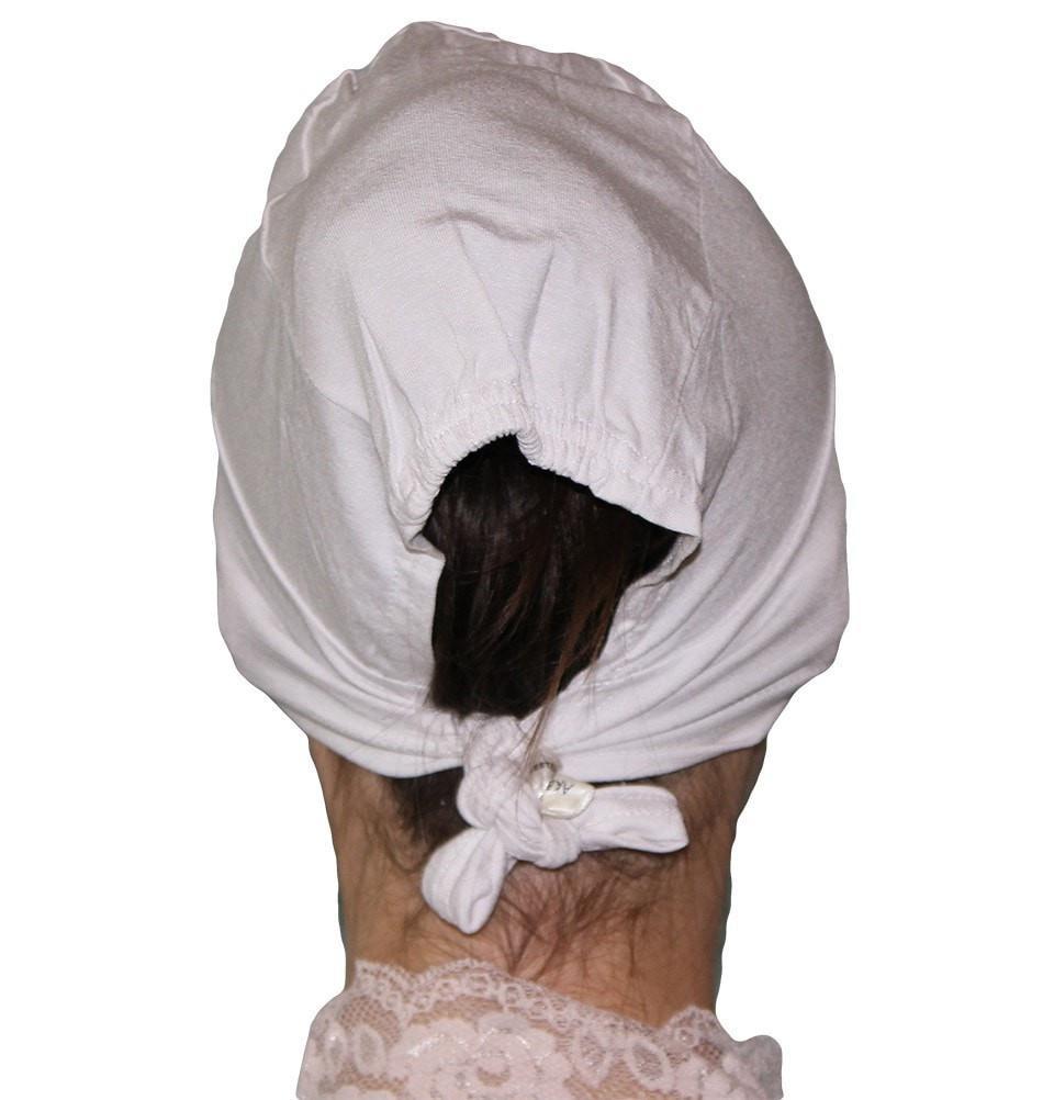 Aker Satin Bonnet Underscarf for Women - White Silk-Like Hair Wrap for Sleeping & Protective Styling