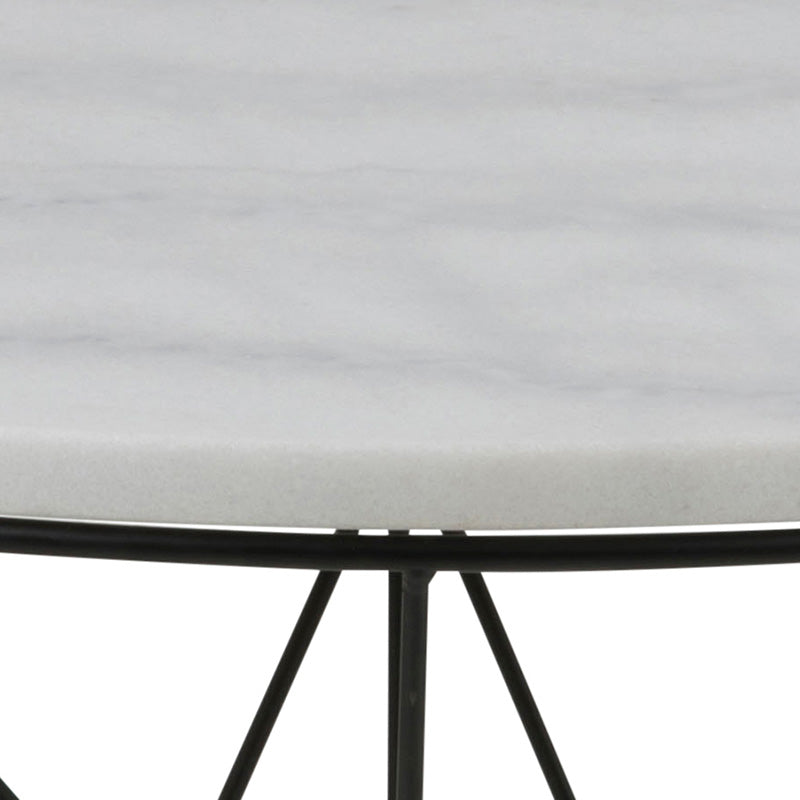 Modern DARBY White Marble Coffee Table 31.5 Inch - Stylish Living Room Centerpiece for Home Decor