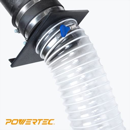 POWERTEC 70220V 5-Inch x 10-Foot PVC Dust Collection Hose - Heavy Duty Flexible Vacuum Hose for Woodworking, Shop Vacuums & Dust Extractors | Ideal for Workshops, Wood Shops & DIY Projects