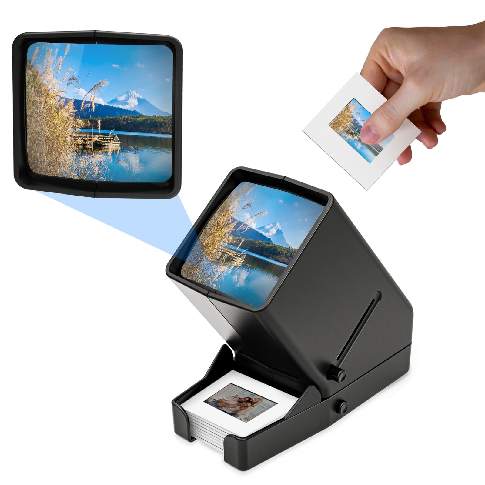35mm Slide Viewer with 3X Magnification - USB Powered & Battery Operated for 35mm Slides & Film Negatives (Includes 4AA Batteries) - Perfect for Home Archiving, Photography Enthusiasts & Classroom Presentations