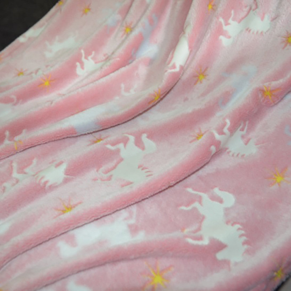 Buddy & Barney Majestic Glow in The Dark Unicorn Blanket - Soft Fleece Throw for Kids & Adults - Perfect for Bedroom, Movie Nights & Cozy Gift Ideas