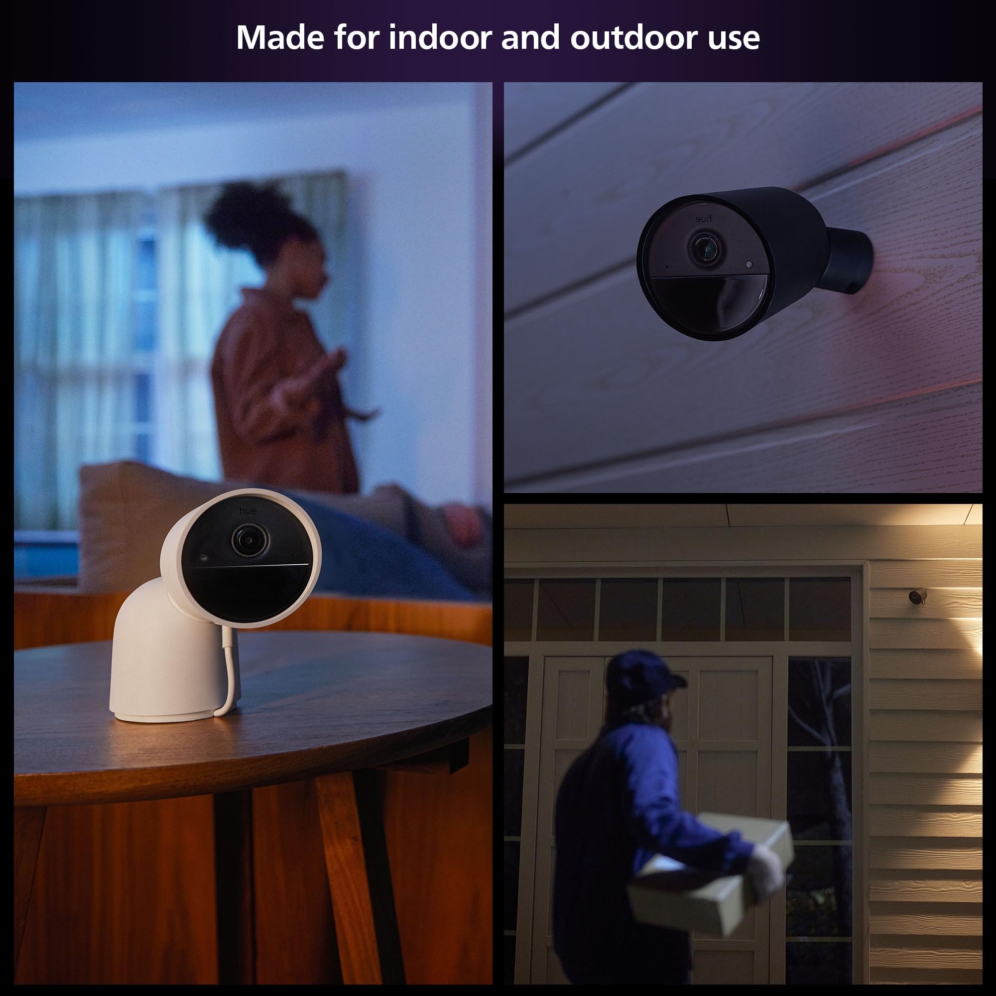 Philips Hue Secure Wired Camera with Desktop Stand - Indoor Home Security Camera, 1080p HD Video, Night Vision, Motion Detection | Perfect for Home Office, Baby Monitor & Pet Surveillance (White)