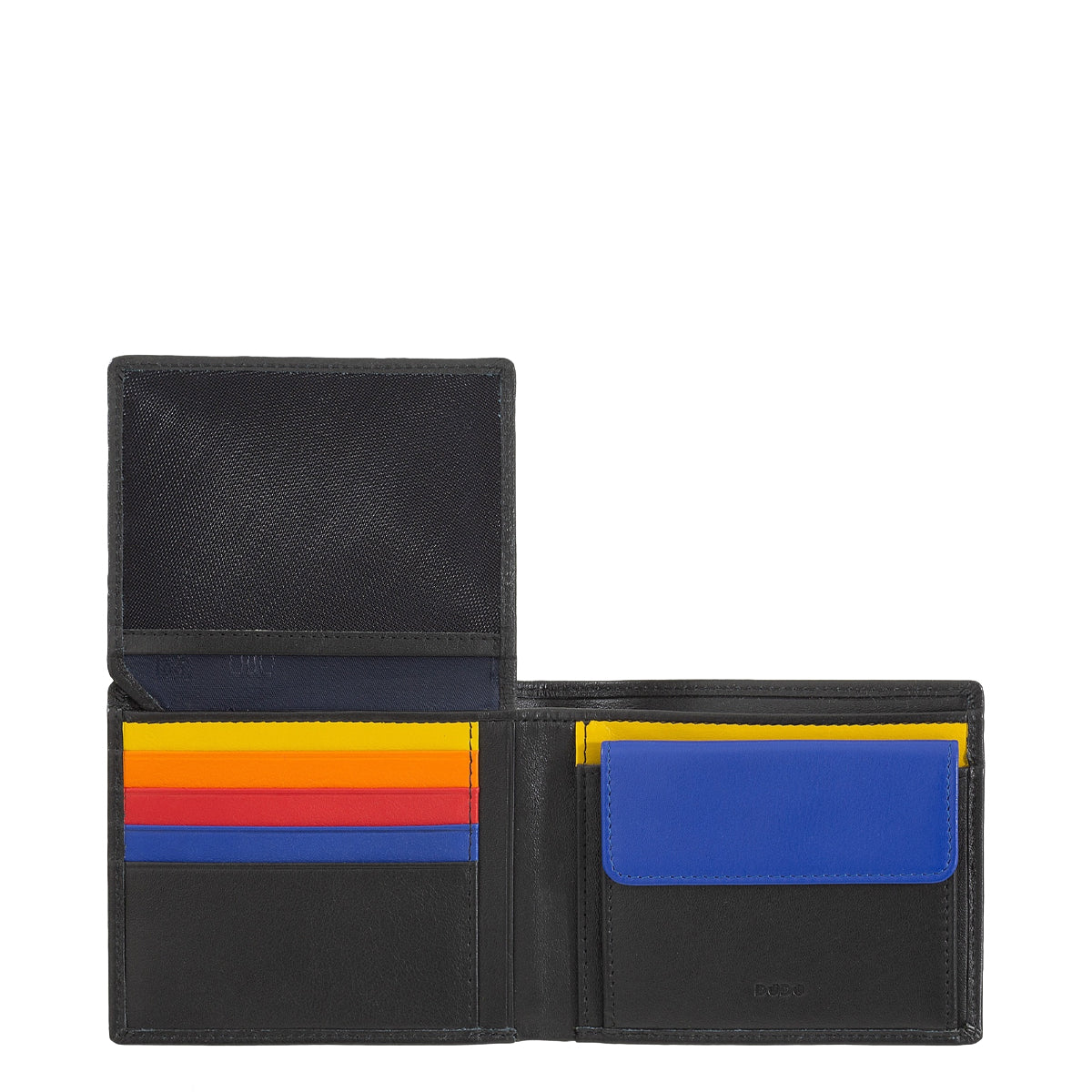 Colorful Tazio Nero Leather Wallet for Men - Stylish RFID Blocking Bifold Wallet with Multiple Card Slots - Perfect for Everyday Use, Travel, and Business