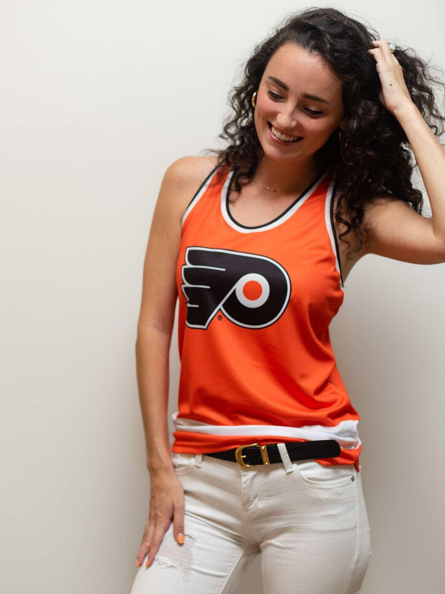 Philadelphia Flyers Women's Racerback Hockey Tank Top - Breathable Sports Jersey for Hockey Fans & Gym Workouts - Perfect for Game Day, Training & Casual Wear