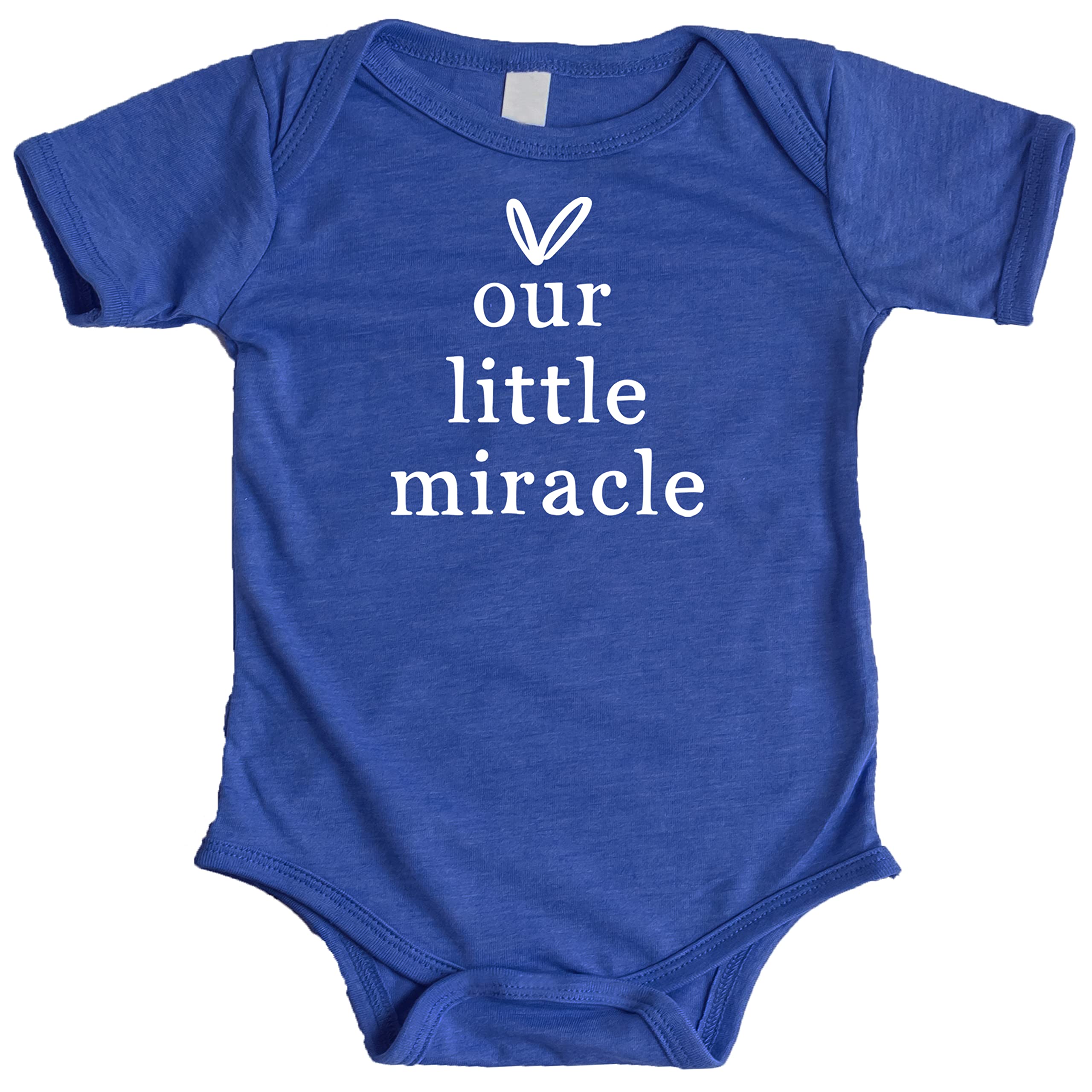 Our Little Miracle Infant Take Home & Pregnancy Reveal Bodysuit - Olive Loves Apple | Soft Baby Onesie for Newborn Announcement, Gender Reveal & First Photos