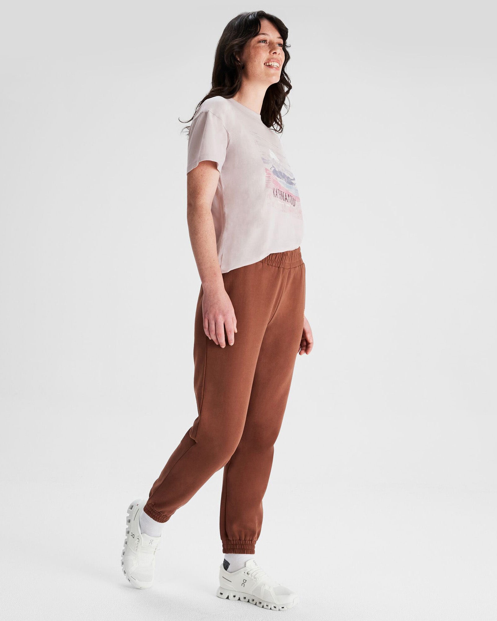 Women's OT Logo Slouchy Lightweight Jogger Pants - Comfortable Casual Lounge Pants for Yoga, Running & Everyday Wear - Woodsy