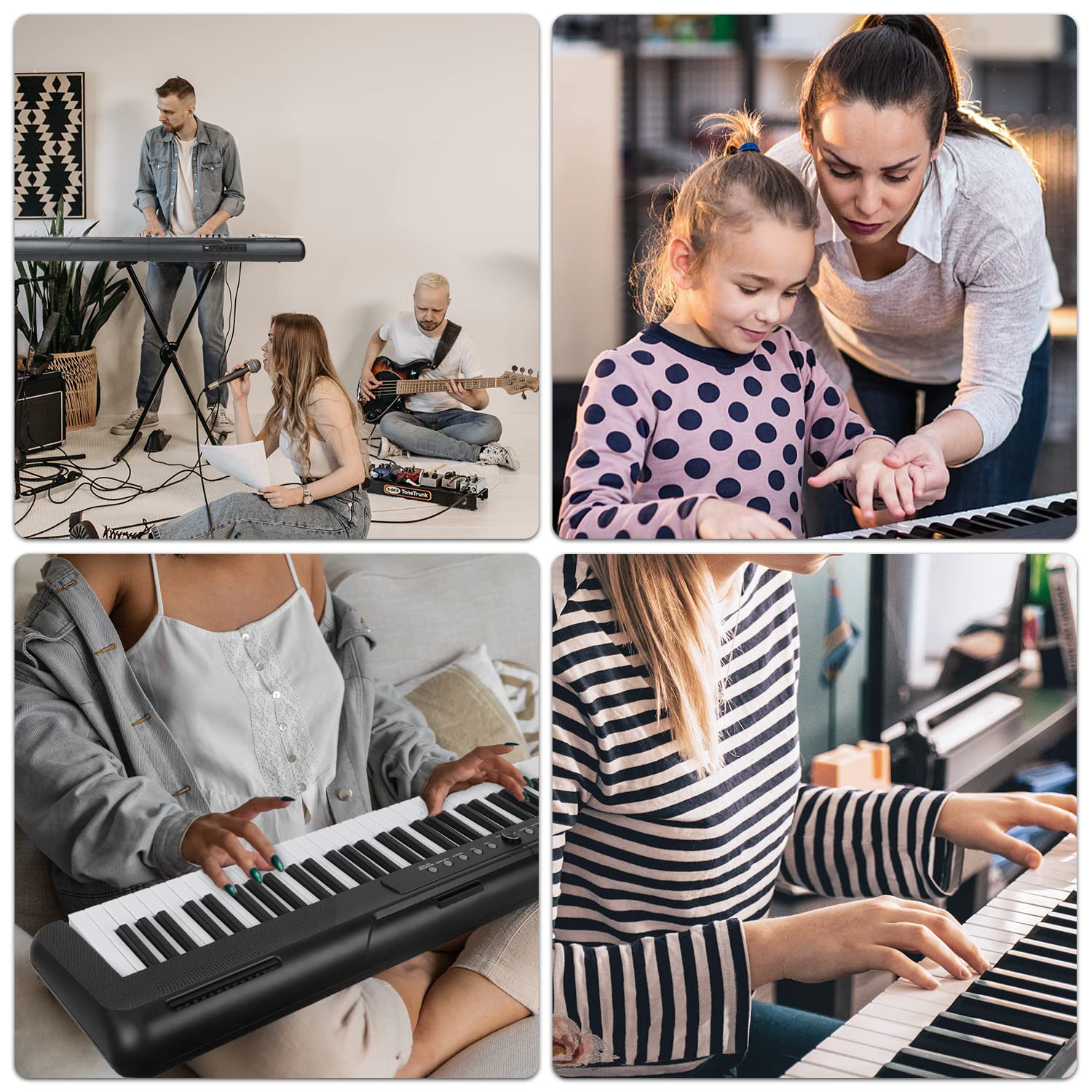 88-Key Digital Piano for Beginners - Full Size Semi-Weighted Keyboard with Sustain Pedal, Power Supply, Stand, Carrying Case & Headphones - Perfect for Home Practice, Music Lessons and Live Performances