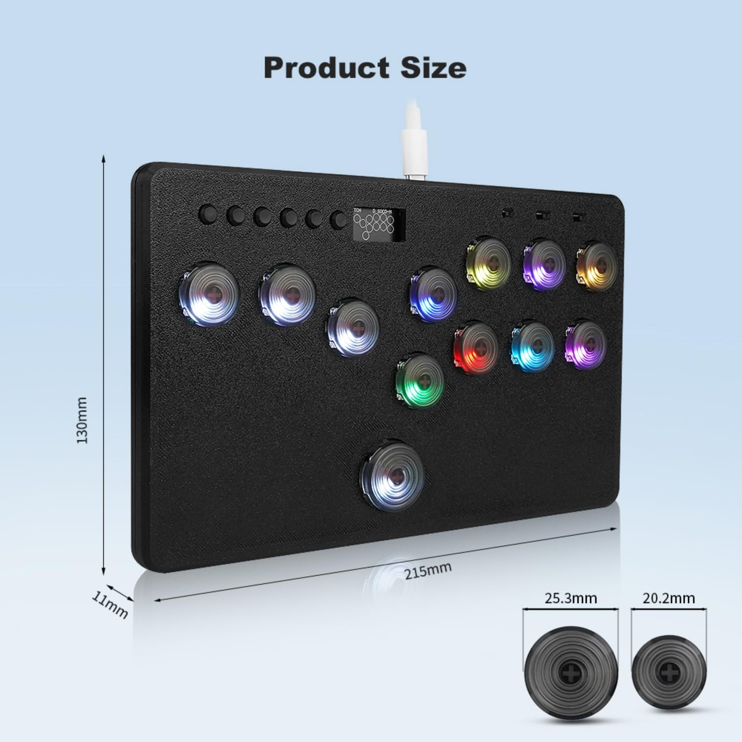 BITFUNX F12 Pro All-Button Arcade Controller - Leverless Gaming Keypad with SOCD Cleaning & Hot-Swappable Buttons | Custom RGB Lighting & Turbo Function | Compatible with PC, PS3/PS4/PS5, Switch & Steam | Perfect for Street Fighter, Fighting Games & Esports Tournaments