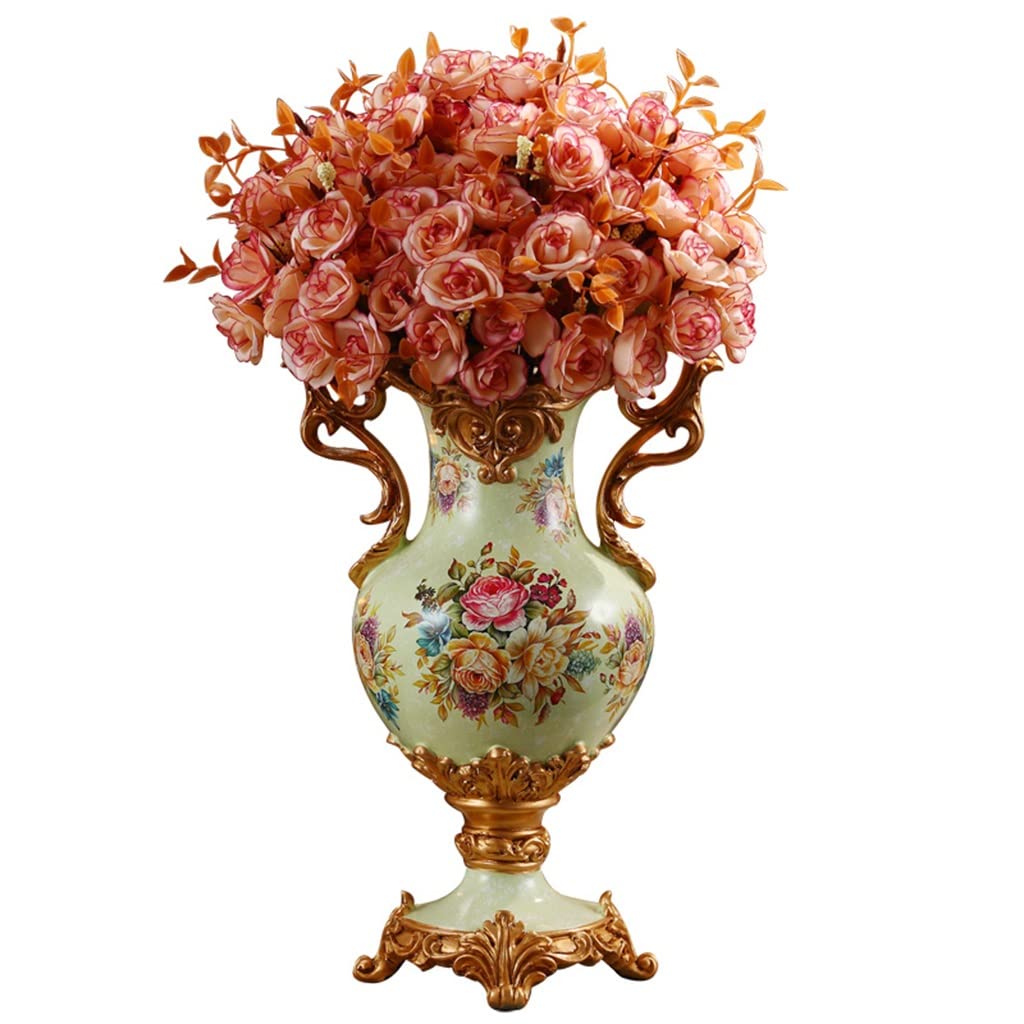 Luxury European Style Resin Vase - Vintage Home Decor for Centerpieces, Kitchen, Office & Living Room | Elegant Table Decor, Wedding Centerpiece, Housewarming Gift
