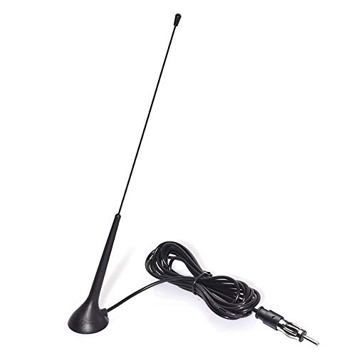 Bingfu Universal Magnetic Base Car Antenna - AM/FM Radio Antenna with DIN Plug for Vehicle, Truck, SUV, RV, Marine Boat - Compatible with Car Stereo, Audio Head Unit, CD & Media Receiver | Improved Signal Reception for Road Trips & Off-Road Adventures