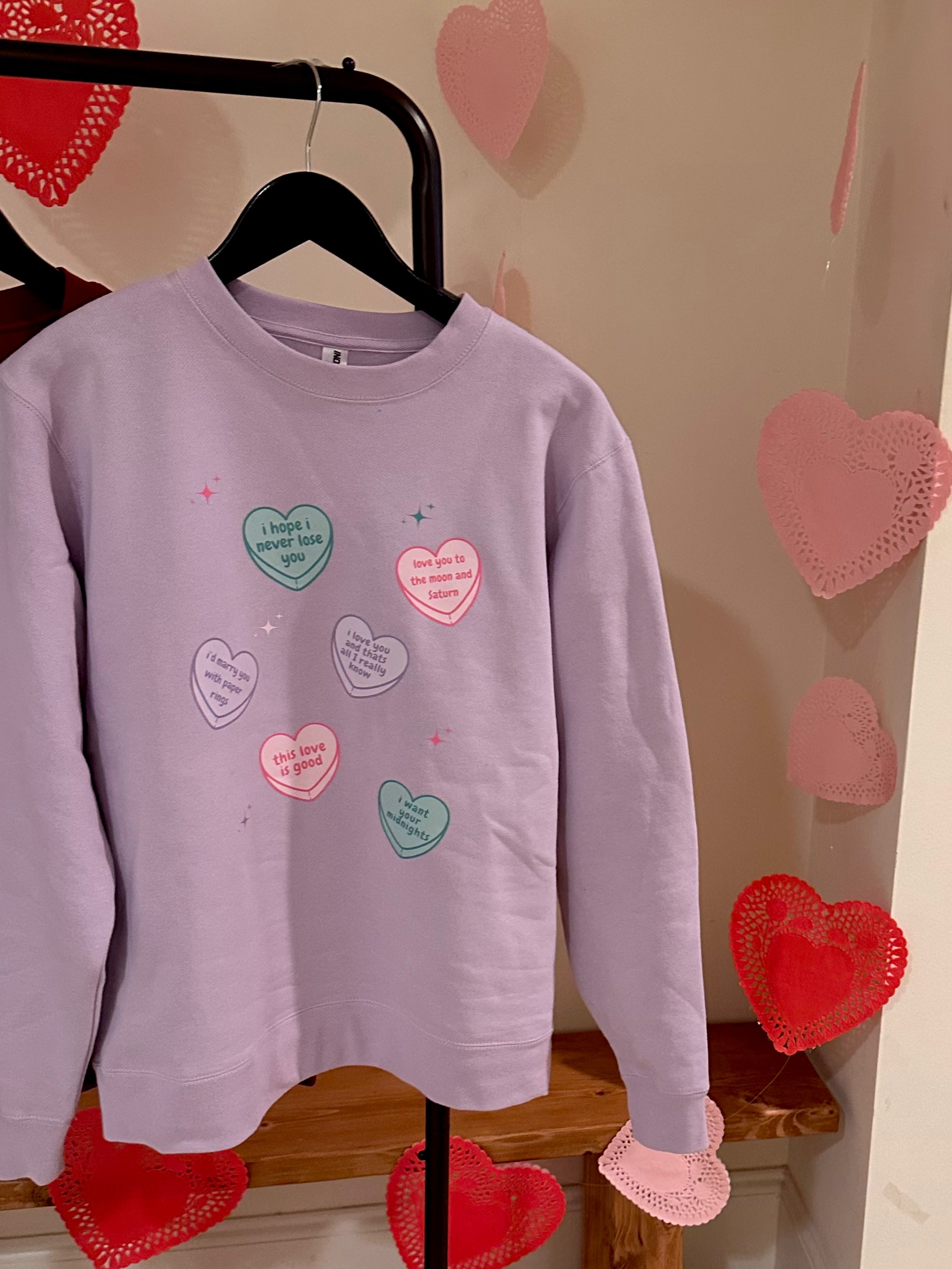 Valentine's Day Conversation Hearts Sweatshirt - Cute Love Quote Pullover for Women - Perfect for Valentine's Gifts, Date Nights & Couple Outfits