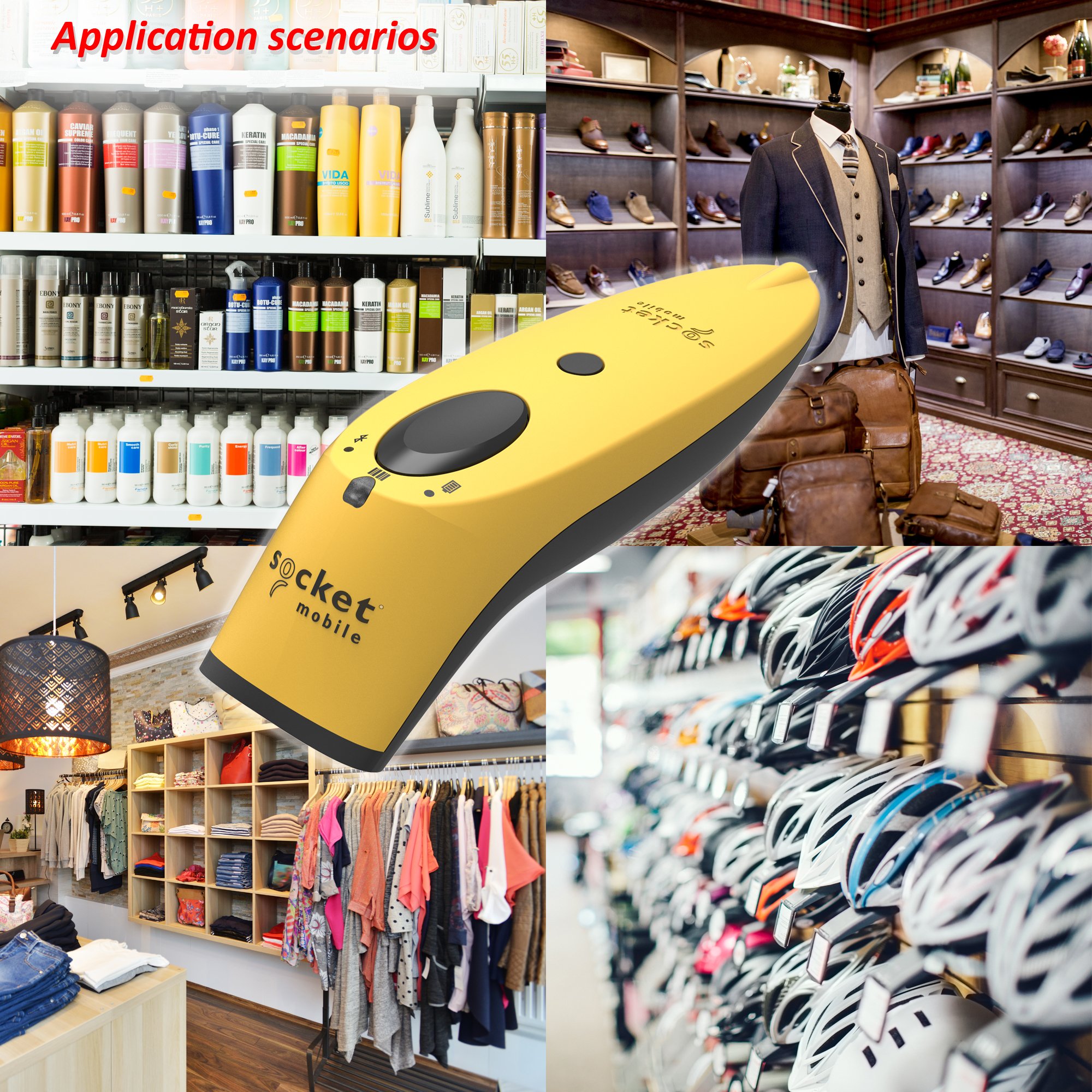 SocketScan S740 2D Barcode Scanner - High-Speed Wireless QR Code Reader for Retail, Warehouse & Inventory Management (Yellow)