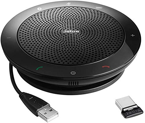 Jabra Speak 510+ Wireless Bluetooth Conference Speakerphone with USB Dongle - Certified Refurbished | Ideal for Home Office, Remote Meetings & Video Conferencing