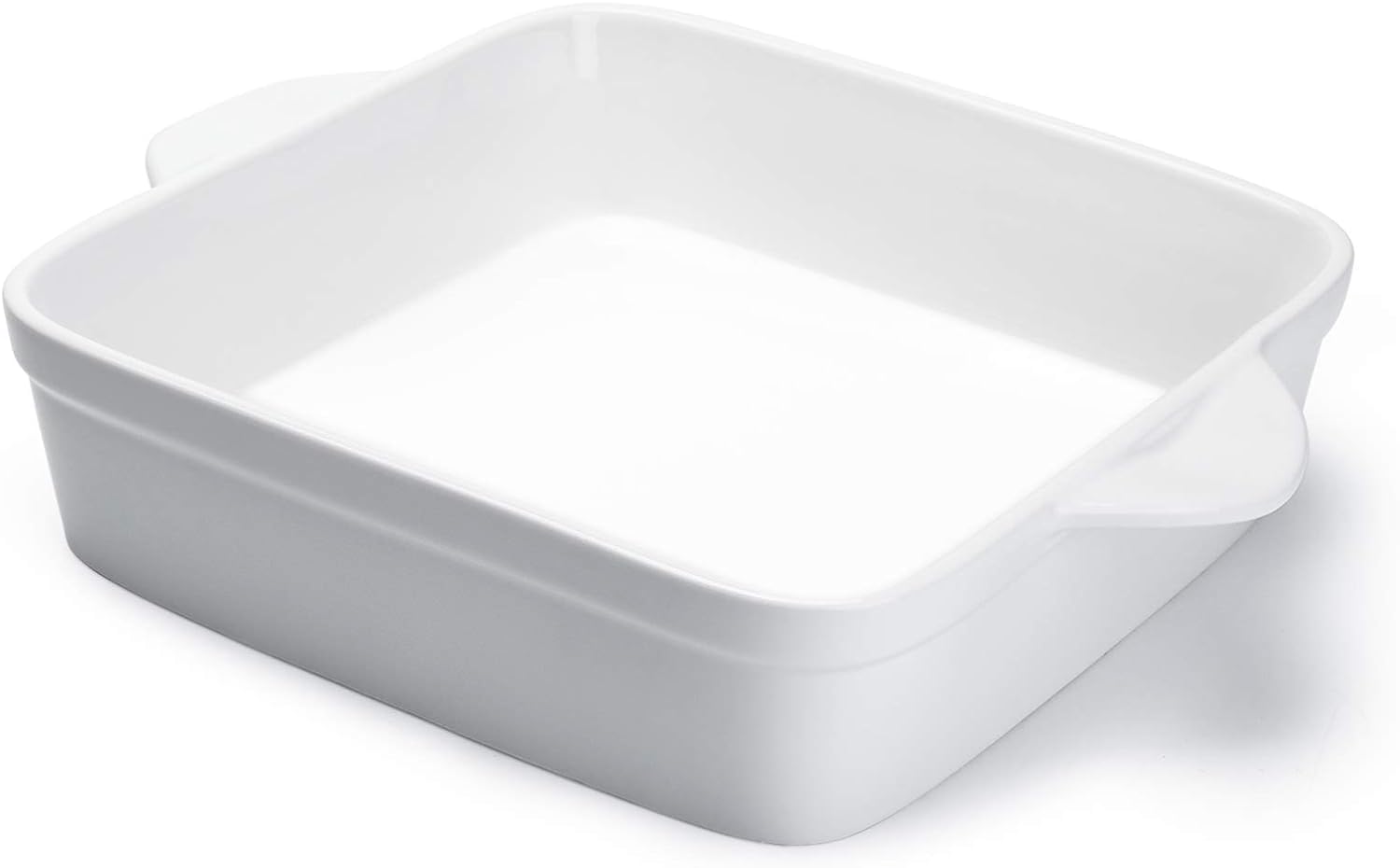 Sweese 8x8 Inch Square Porcelain Baking Dish with Double Handles - Non-Stick Oven Safe Casserole Pan for Brownies, Lasagna, Roasting - Perfect for Baking, Serving & Entertaining - Microwave & Dishwasher Safe