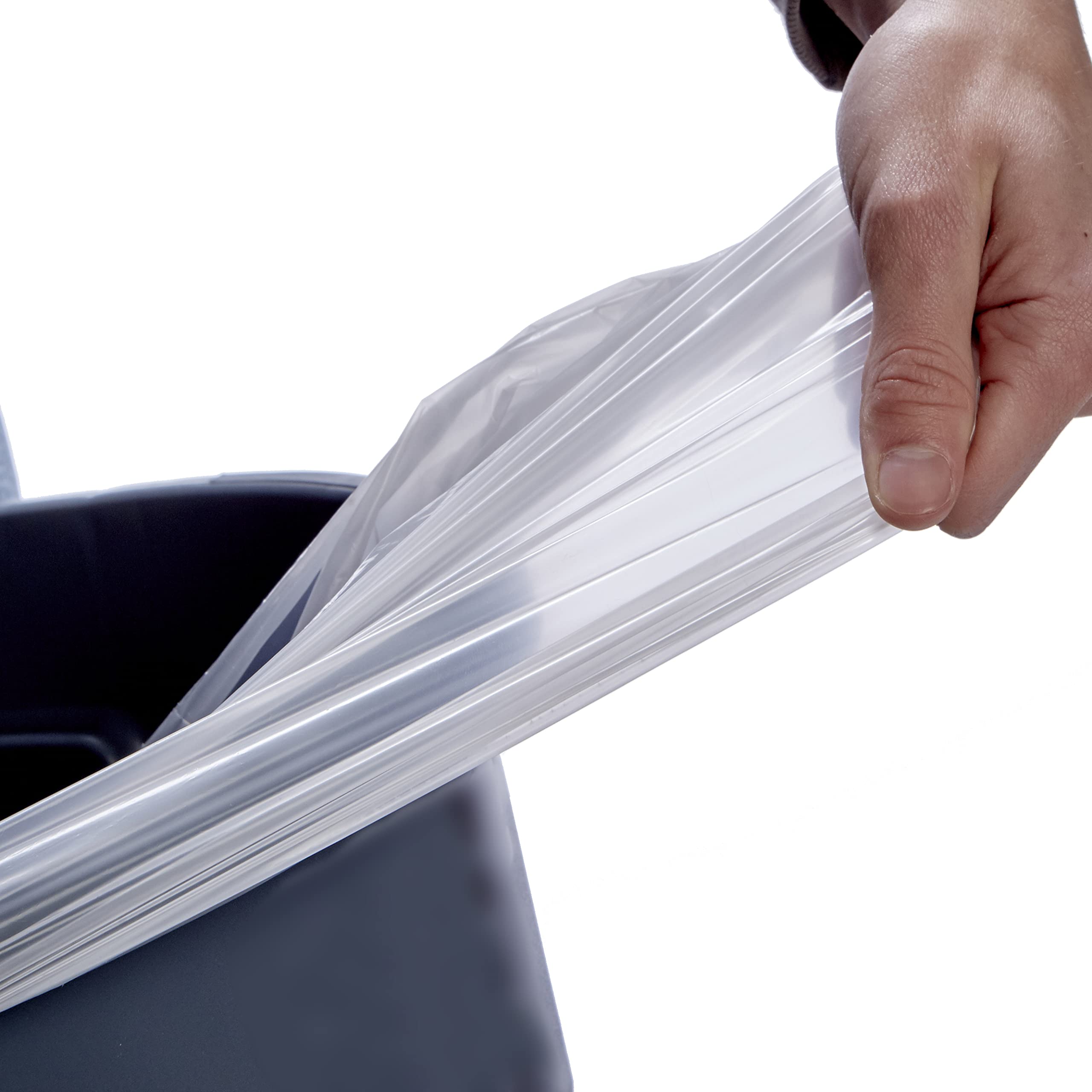 Premium Commercial Trash Can Liners - Leak-Proof Heavy Duty Garbage Bags for Office, Restaurant & Home Use (23 Gallon, 27x45 Inches, 0.75 Mil Thick, Clear, 250 Count Bulk Pack) - Made in USA - Ideal for Large Trash Cans, Commercial Kitchens & High-Traffic Areas