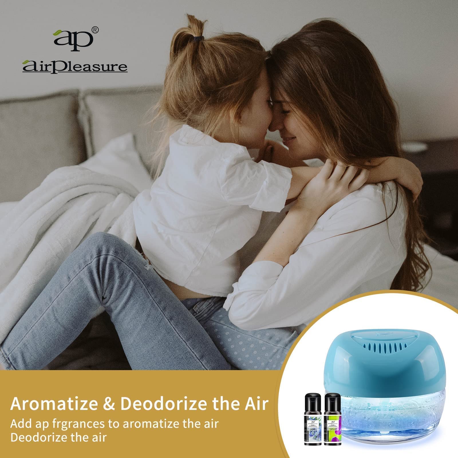 2-Pack Water-Based Air Purifier & Humidifier with 7-Color LED Mood Light - Air Freshener for Home, Bedroom, Office - Improves Air Quality & Creates Relaxing Atmosphere