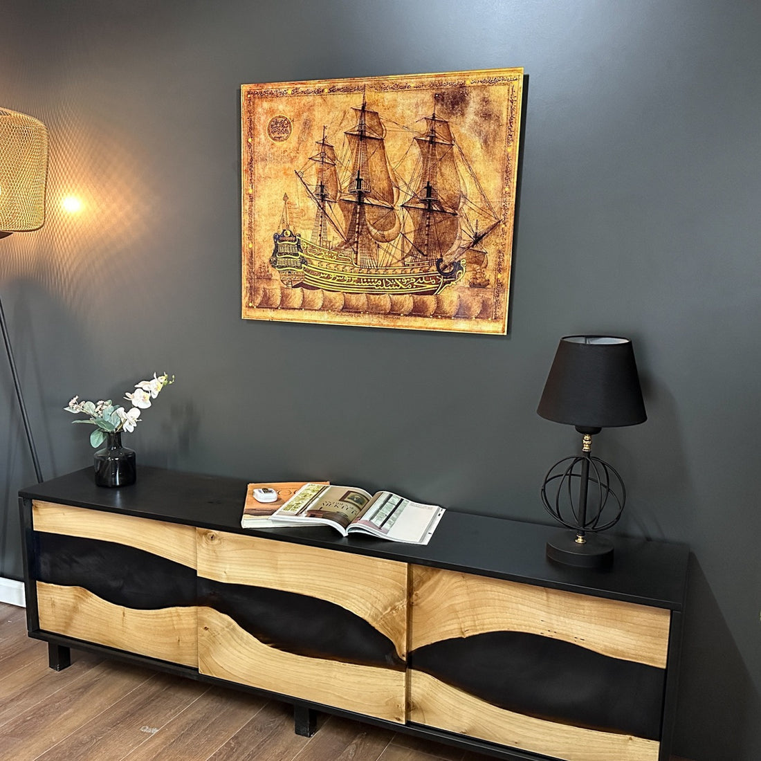 Seven Sleepers Islamic Wall Art - Tempered Glass Print with Elegant Calligraphy - Perfect for Home, Mosque & Office Decor