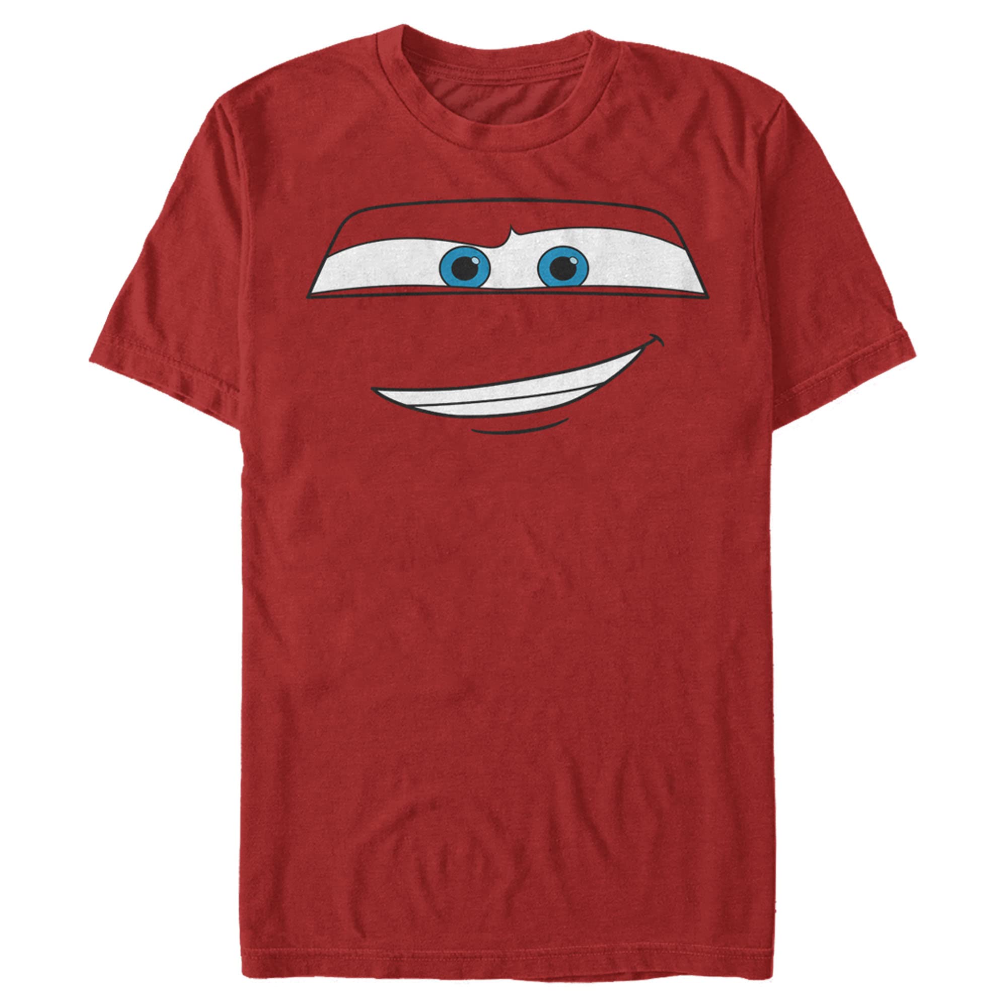 **Fifth Sun Men's Lightning McQueen Big Face Graphic Short Sleeve T-Shirt - Casual Summer Tee for Disney Pixar Fans & Car Lovers**