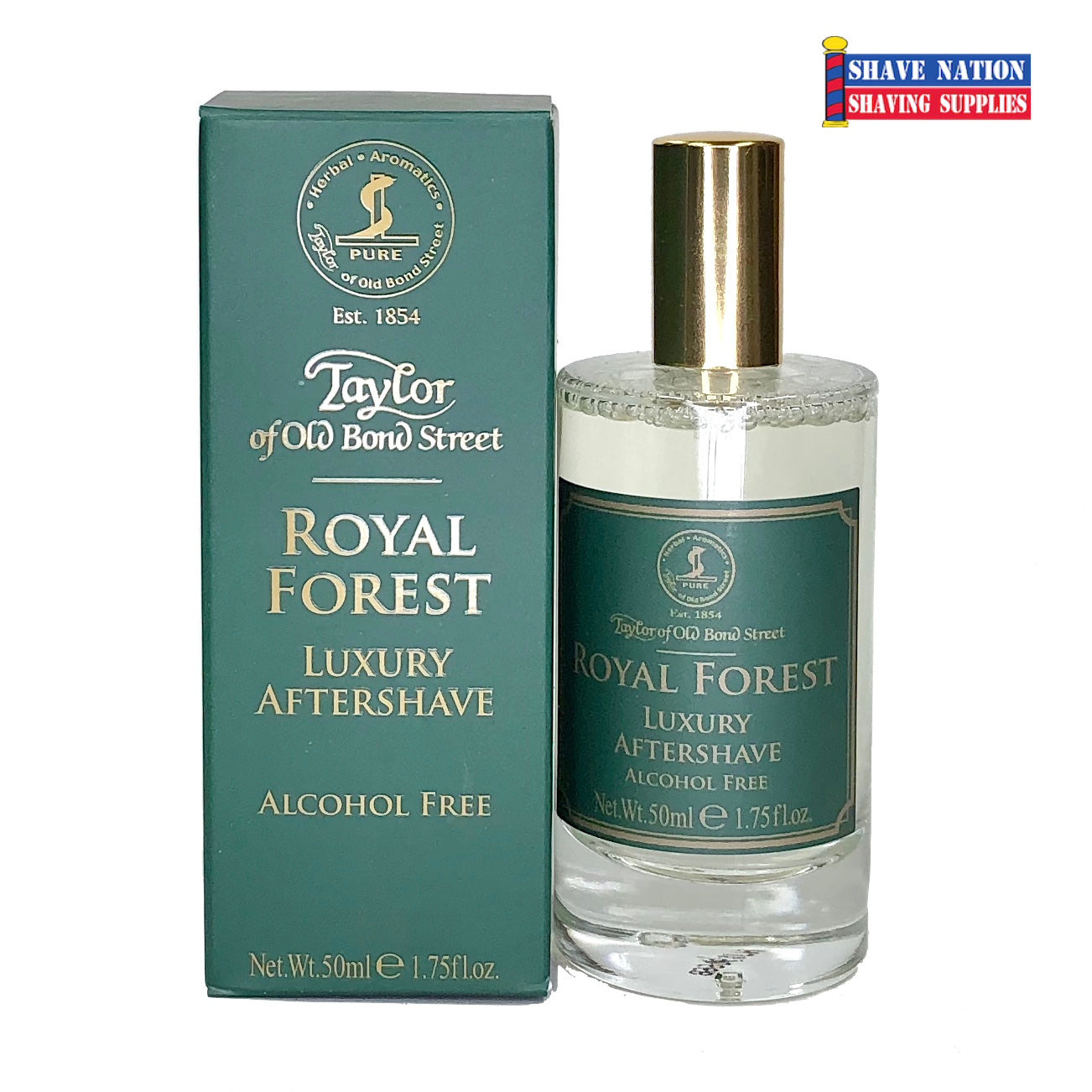 Taylor of Old Bond Street Royal Forest Luxury Alcohol-Free Aftershave Balm for Men - Soothing Post-Shave Moisturizer for Sensitive Skin | Perfect for Daily Grooming & Travel