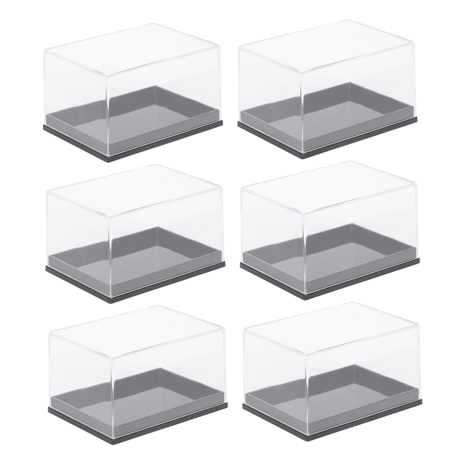 Alipis 6-Piece Transparent Plastic Storage Box Set with Lid - Mineral Specimen Organizer, Candy Containers, Gemstone Display Case & Small Plant Terrarium - Perfect for Collectors, DIY Crafts & Home Organization