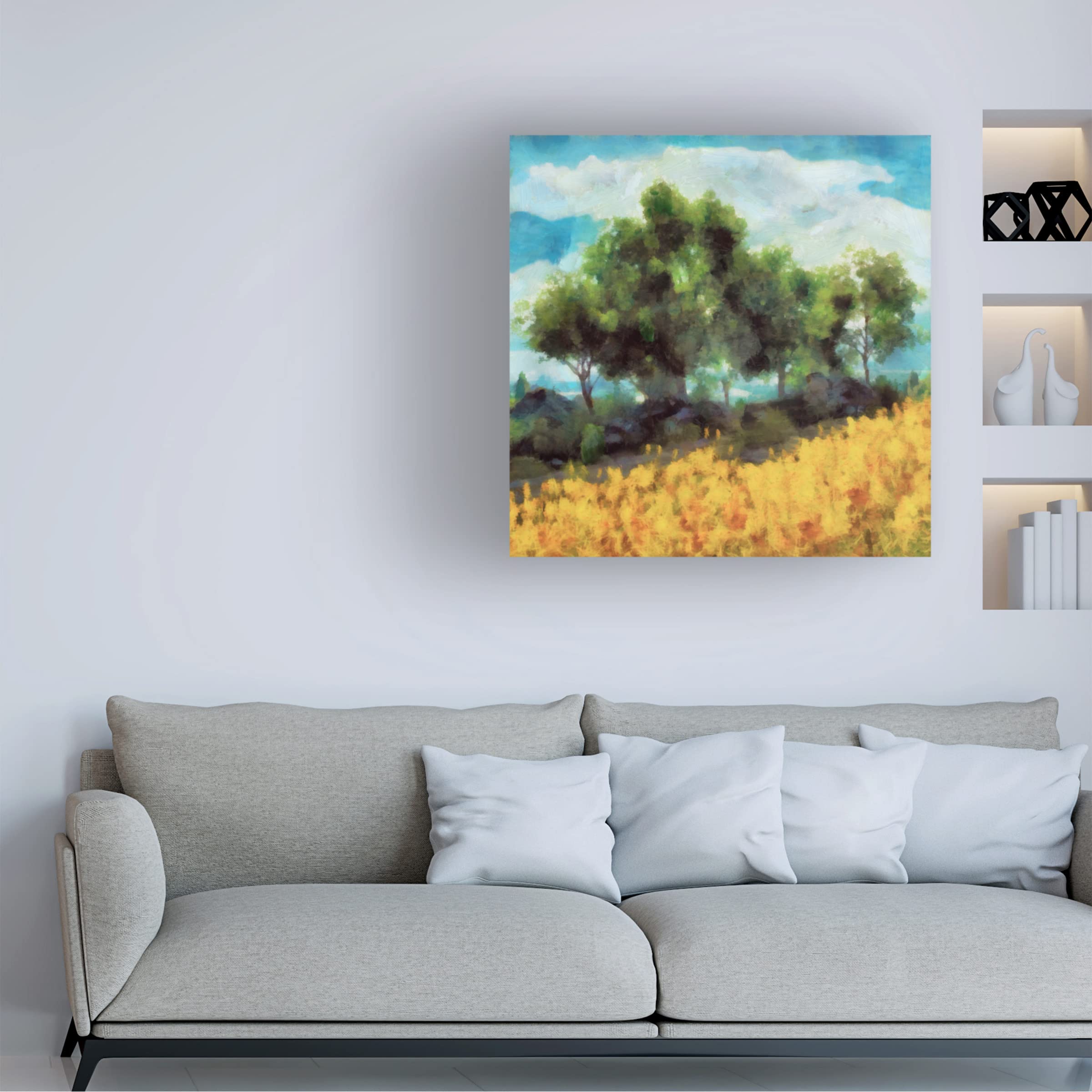 Trademark Fine Art 'Mellow Yellow Landscape II' Canvas Wall Art by Alonzo Saunders - Perfect for Living Room, Bedroom & Office Decor