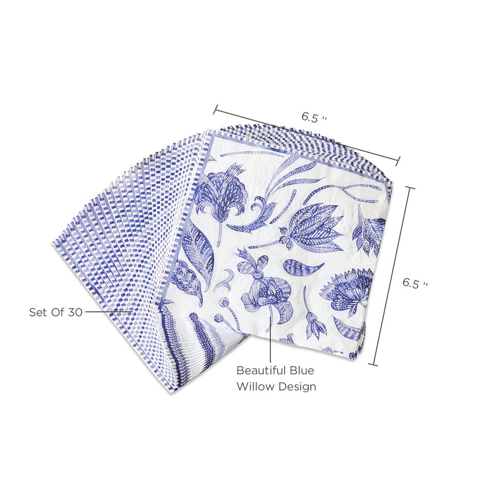 Kate Aspen Blue Willow Wedding Napkins - Premium Thick Decorative Dinner Napkins for Wedding Reception, Bridal Shower & Luncheon Serveware | Elegant Table Setting for Special Occasions
