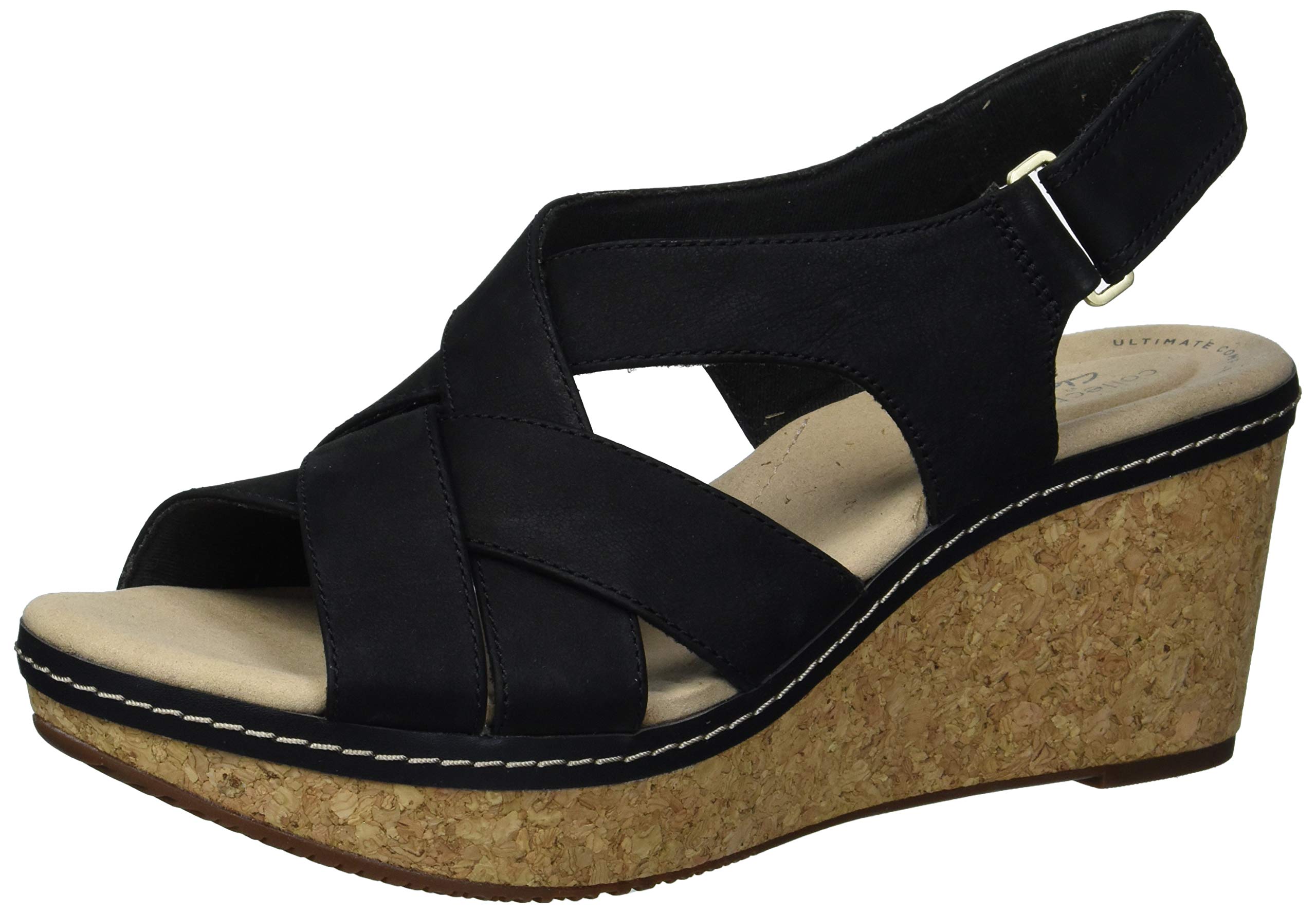 Clarks Women's Annadel Pearl Wedge Sandal - Comfortable Casual Summer Shoes for Walking, Beach & Outdoor Activities