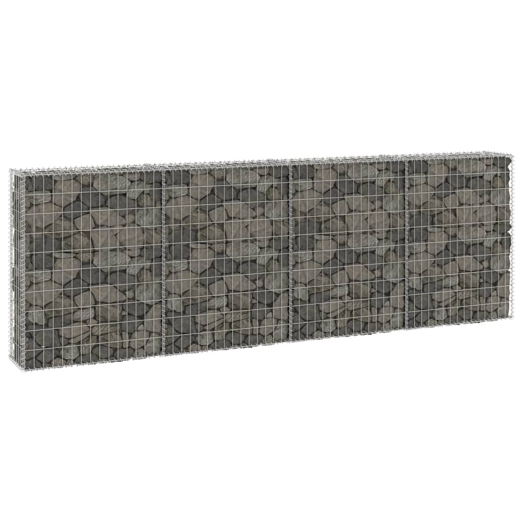 Galvanized Steel Gabion Wall Kit with Covers - 118.1