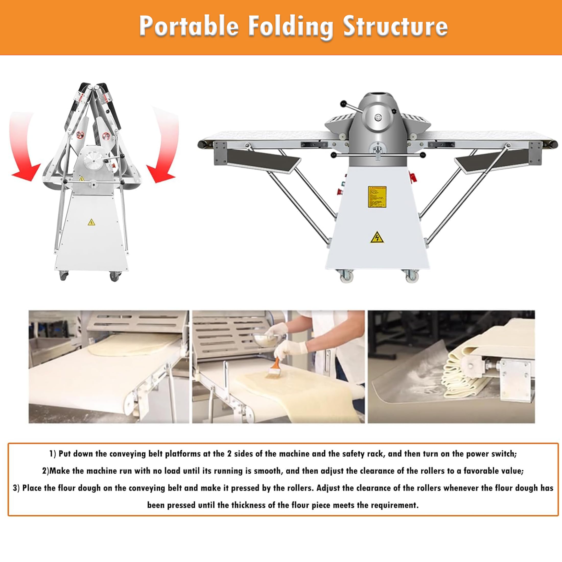 INTSUPERMAI Commercial Dough Sheeter Machine - 88.59