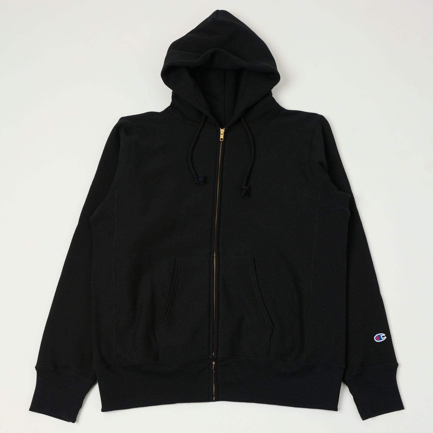 Champion Reverse Weave Zip-Up Hoodie for Men & Women | 100% Cotton Heavyweight Pullover | Made in USA | Black | Perfect for Gym, Casual Wear & Street Style