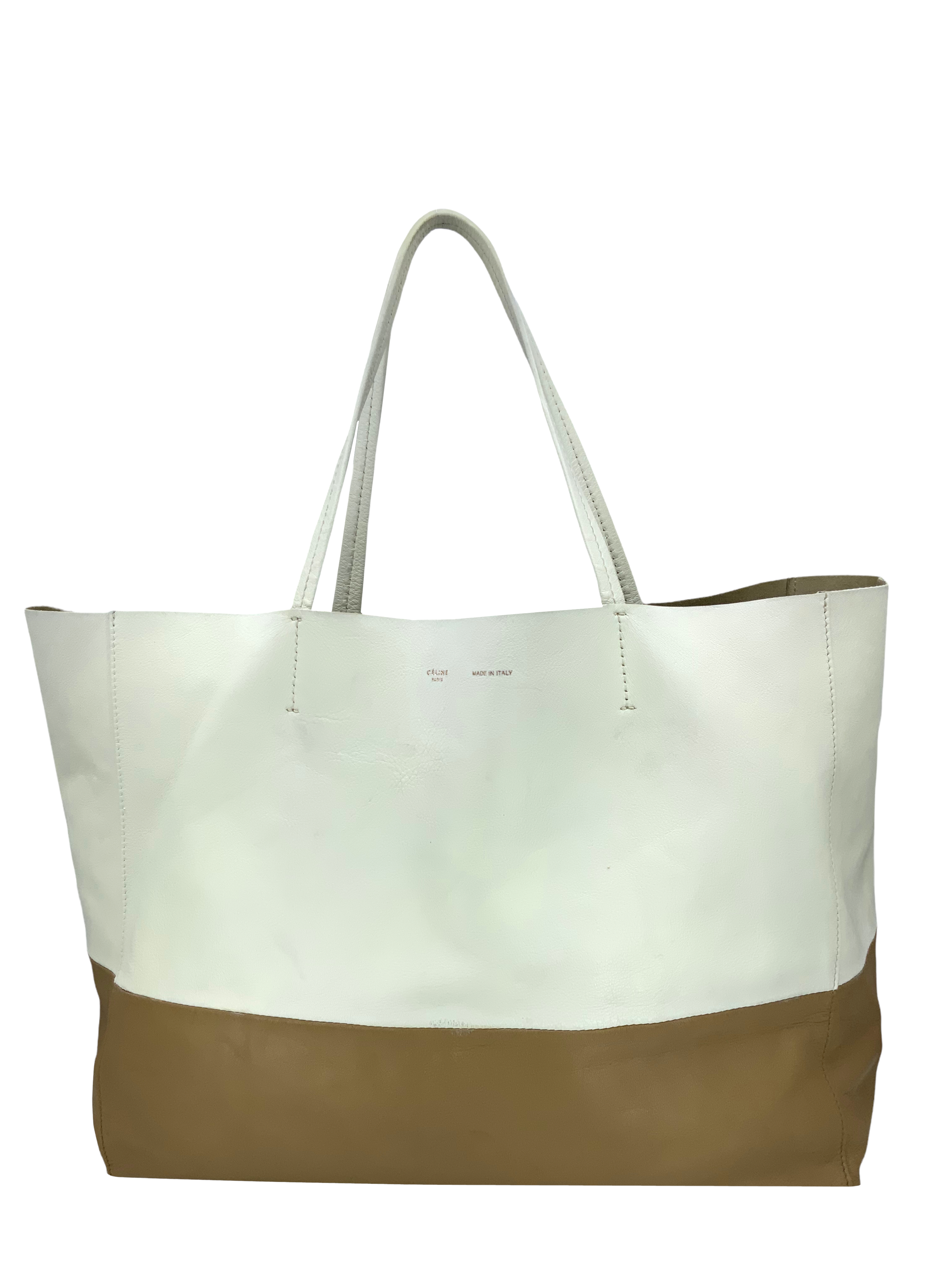 Celine Bi Cabas Calfskin Leather Tote Bag for Women - Luxury Designer Handbag for Work, Travel & Everyday Use