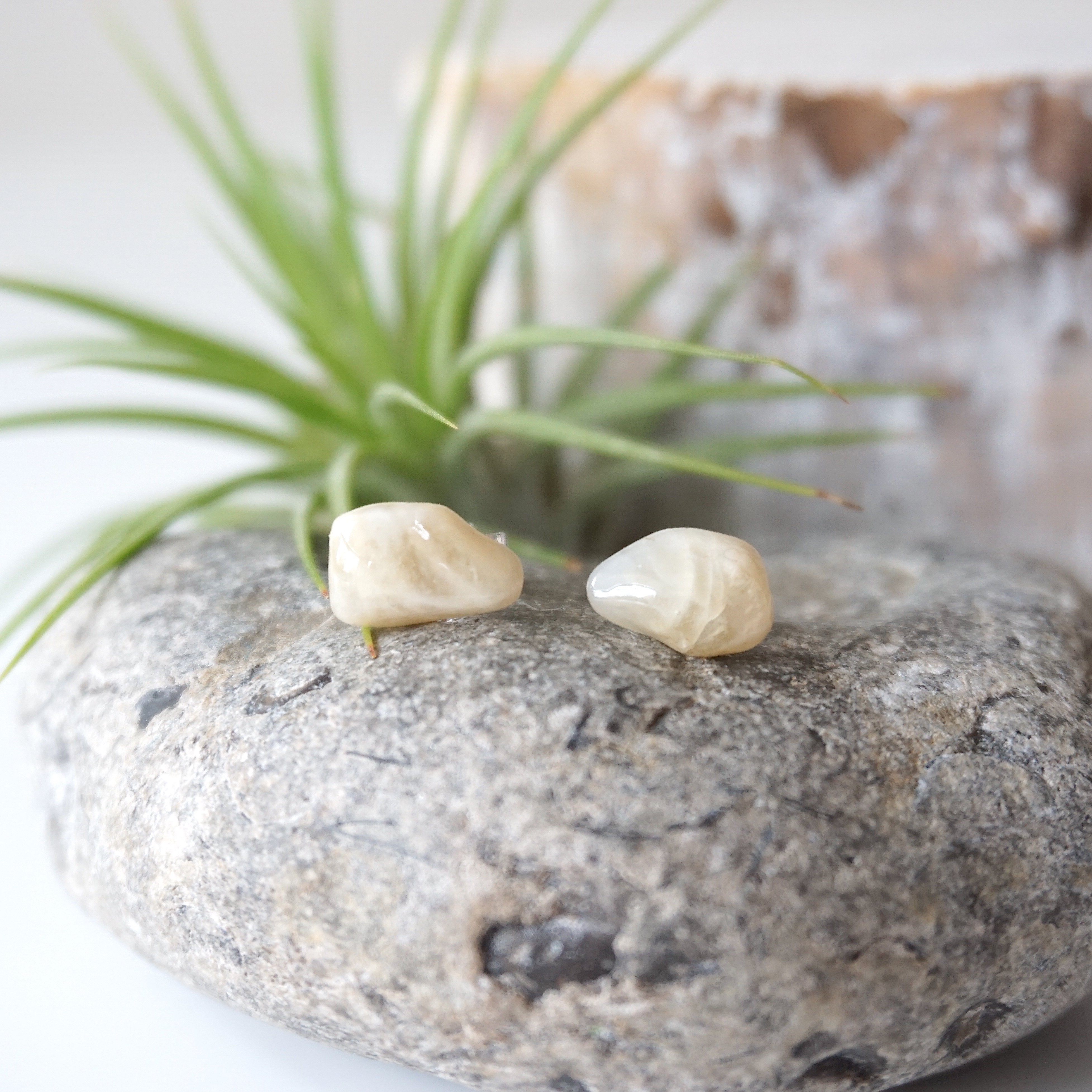 Moonstone Stud Earrings for Women - Hypoallergenic Sterling Silver Post Earrings for Everyday Wear & Special Occasions