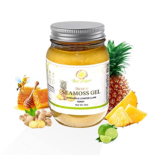 Organic Wildcrafted Irish Seamoss Gel with Pineapple, Honey & Ginger - Rich in Vitamins & Minerals for Energy, Digestion & Skin Health | Vegan Superfood Supplement for Smoothies, Wellness Drinks & Daily Nutrition